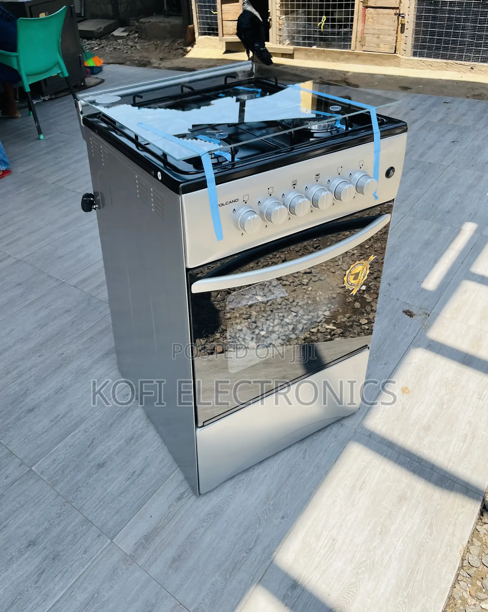 Original Volcano 50x50 4 Gas Burner With Glass Lid 