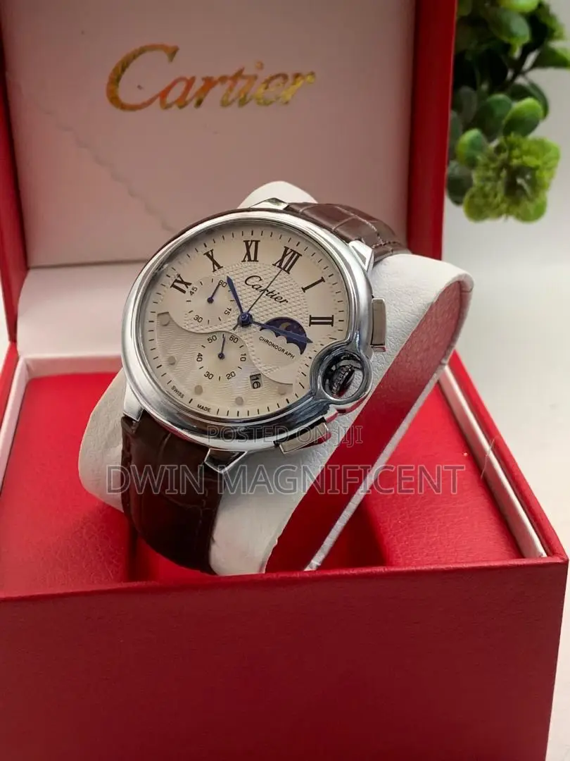 Luxury Cartier Chronograph Watch – Dial, Leather Strap