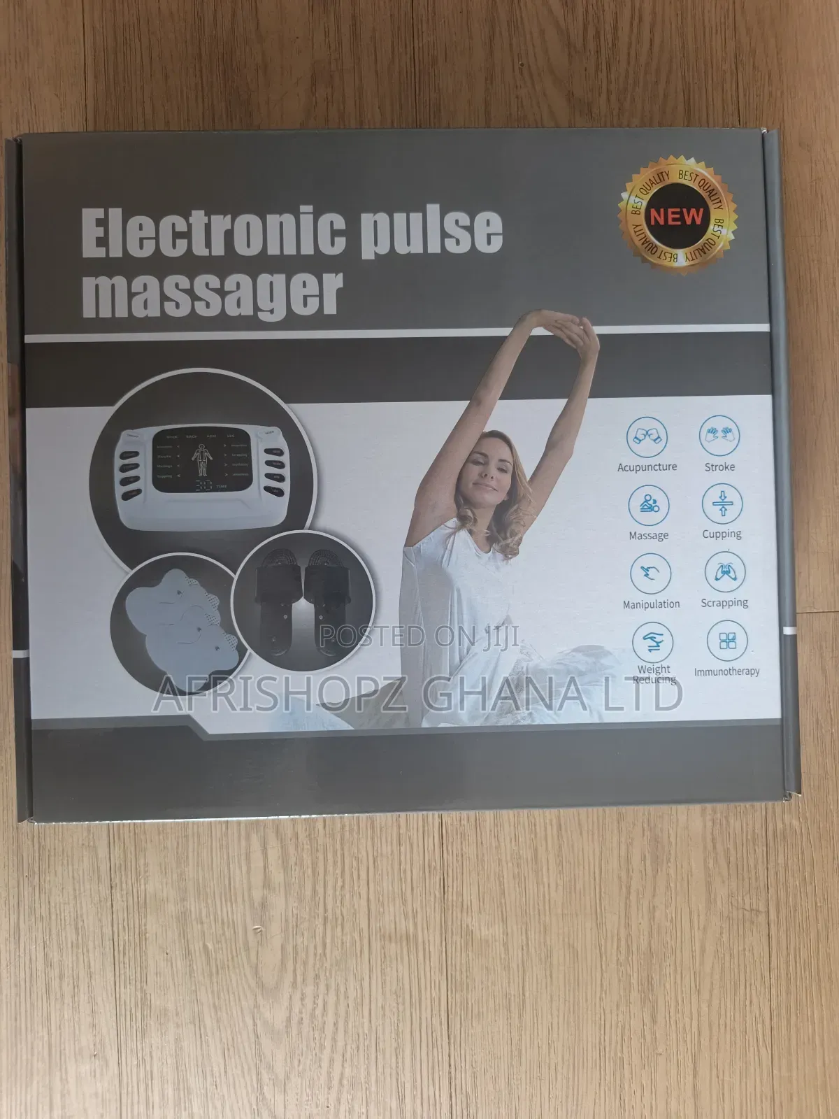 Electronic Pulse Massager Machine Black