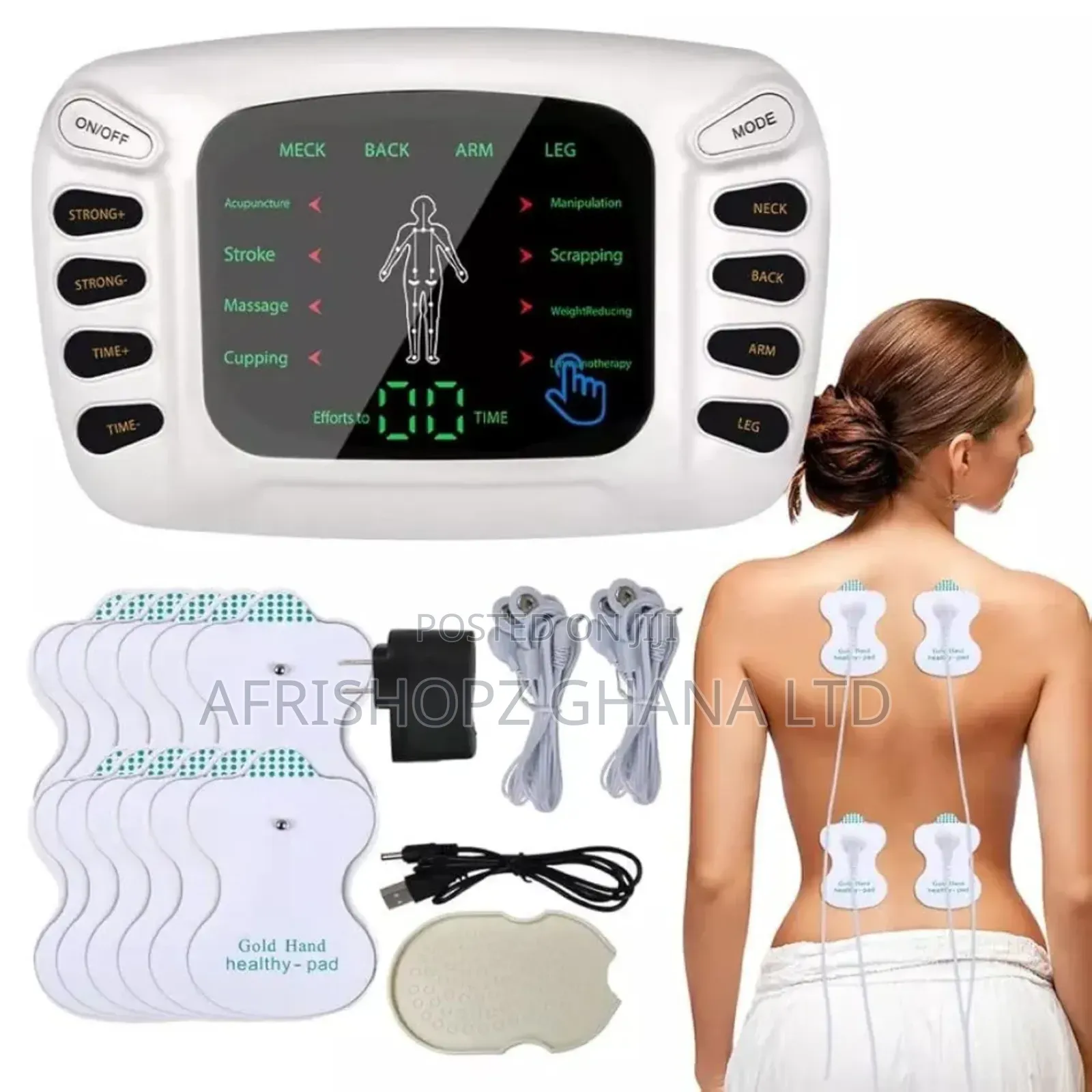 Electronic Pulse Massager Machine Black