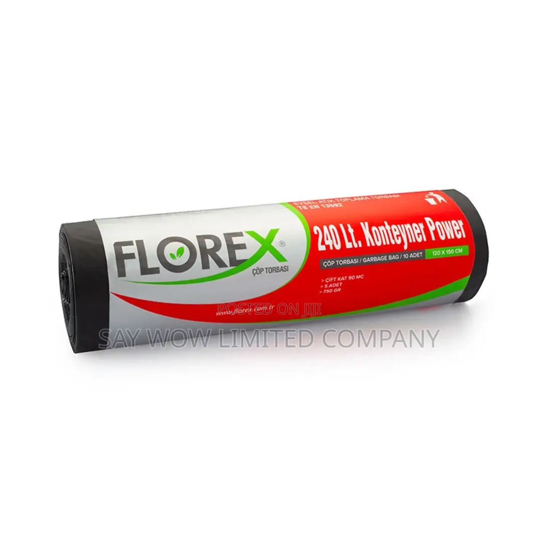 Florex 240 Litre Container Power Trash Bag ( Black)