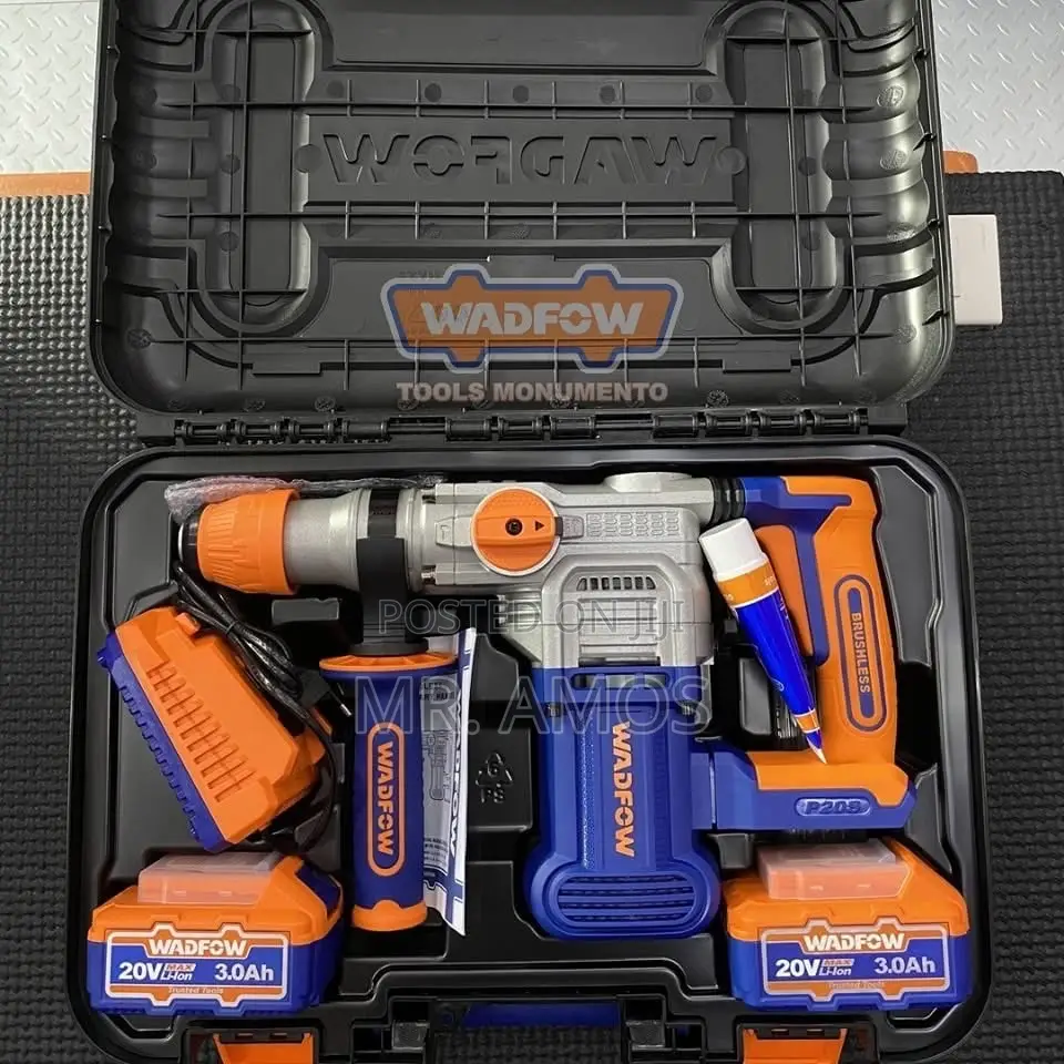 20v Cordless Rotary Hammer + 9pcs Accessories Set - Wlm1b282