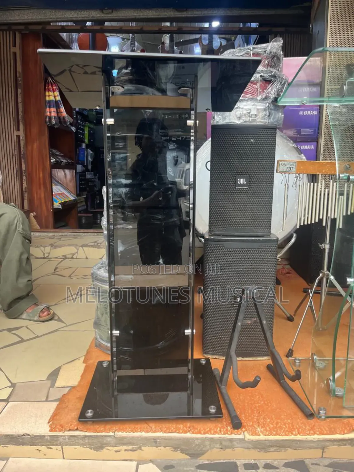 A Beautiful Black Glass Pulpit