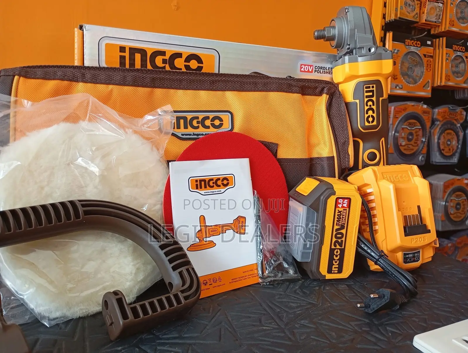 Ingco Angle Polisher Cordless 20v, 7inches