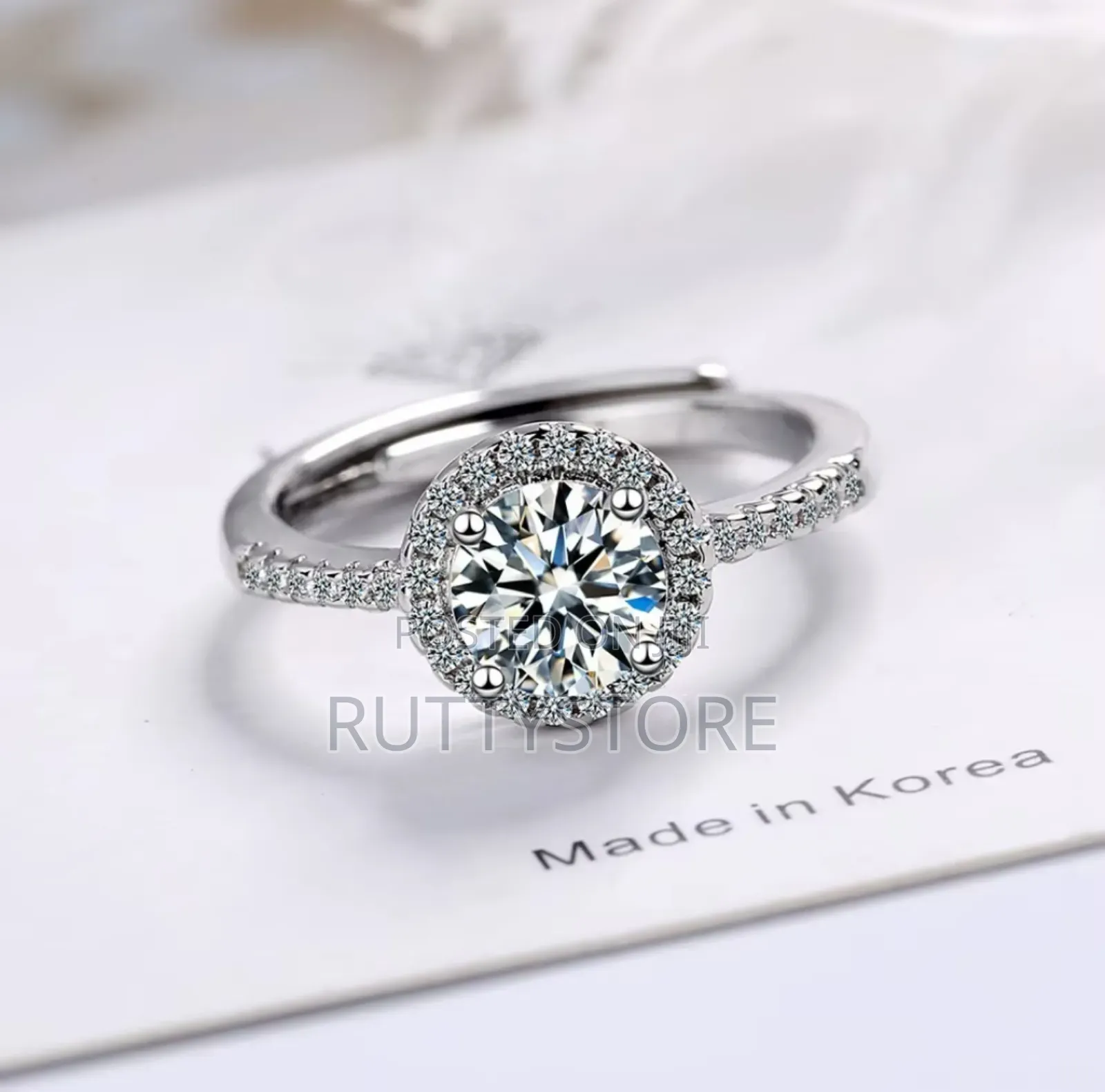 Original 925 Sterling Vintage Adjustable Engagement Ring