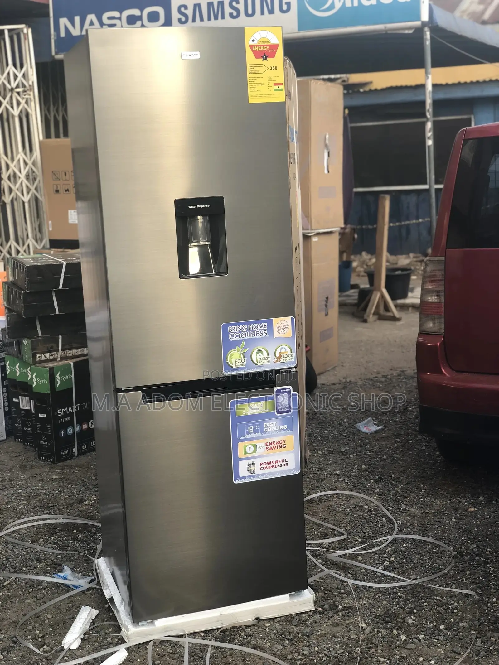 Nasco 309 Litres Fridge Down Freezer With A Water Dispenser