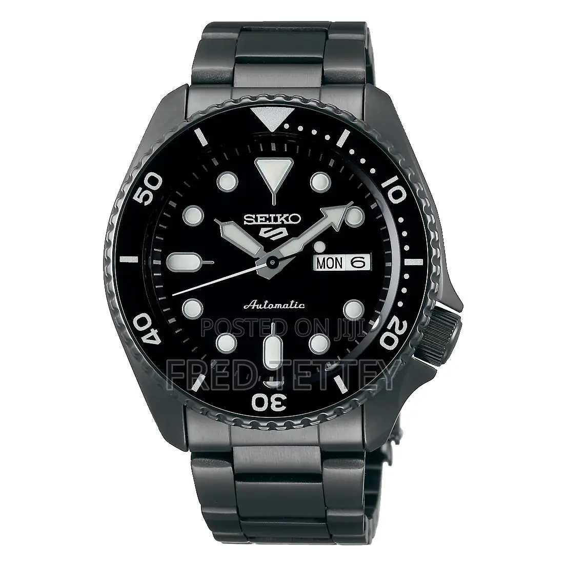 Seiko Automatic All Black Ss Men Watch