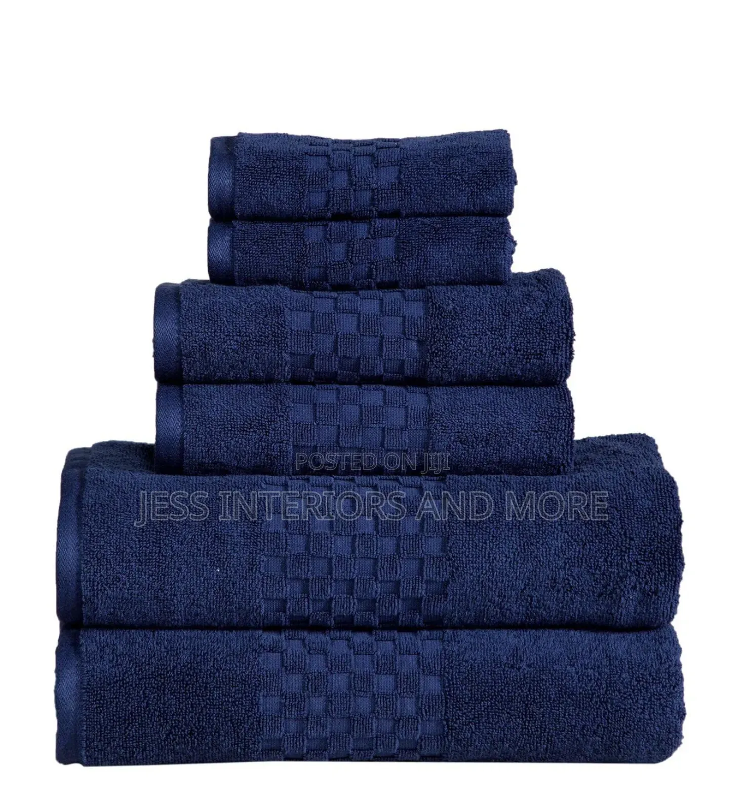 Feather Stitch 6-Piece 100% Cotton Bath Towel Set