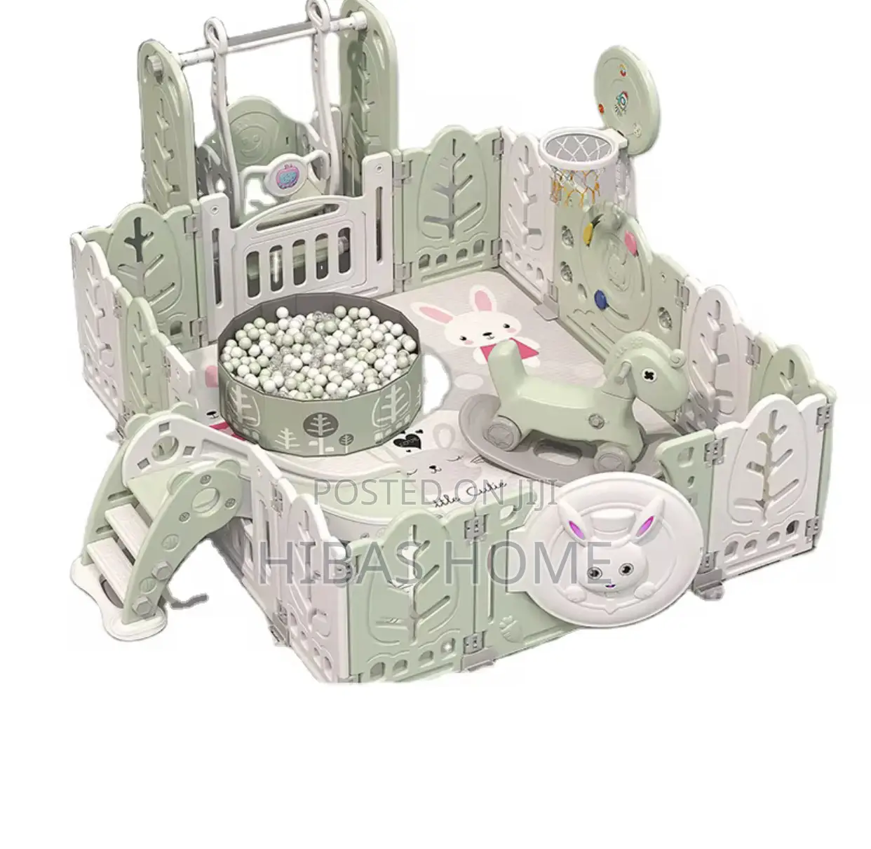 6in1 Play Pen,Basket Ball,Rocking Horse,Swing,Slide,Ball Pit