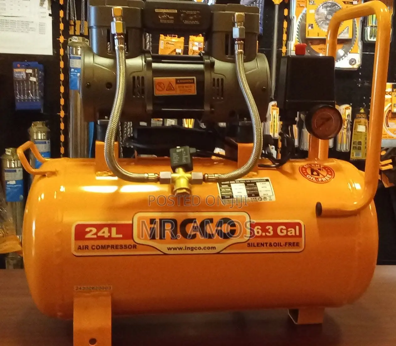 24 Litre Air Compressor With 1100w Oil-Free Motor - Acs111242