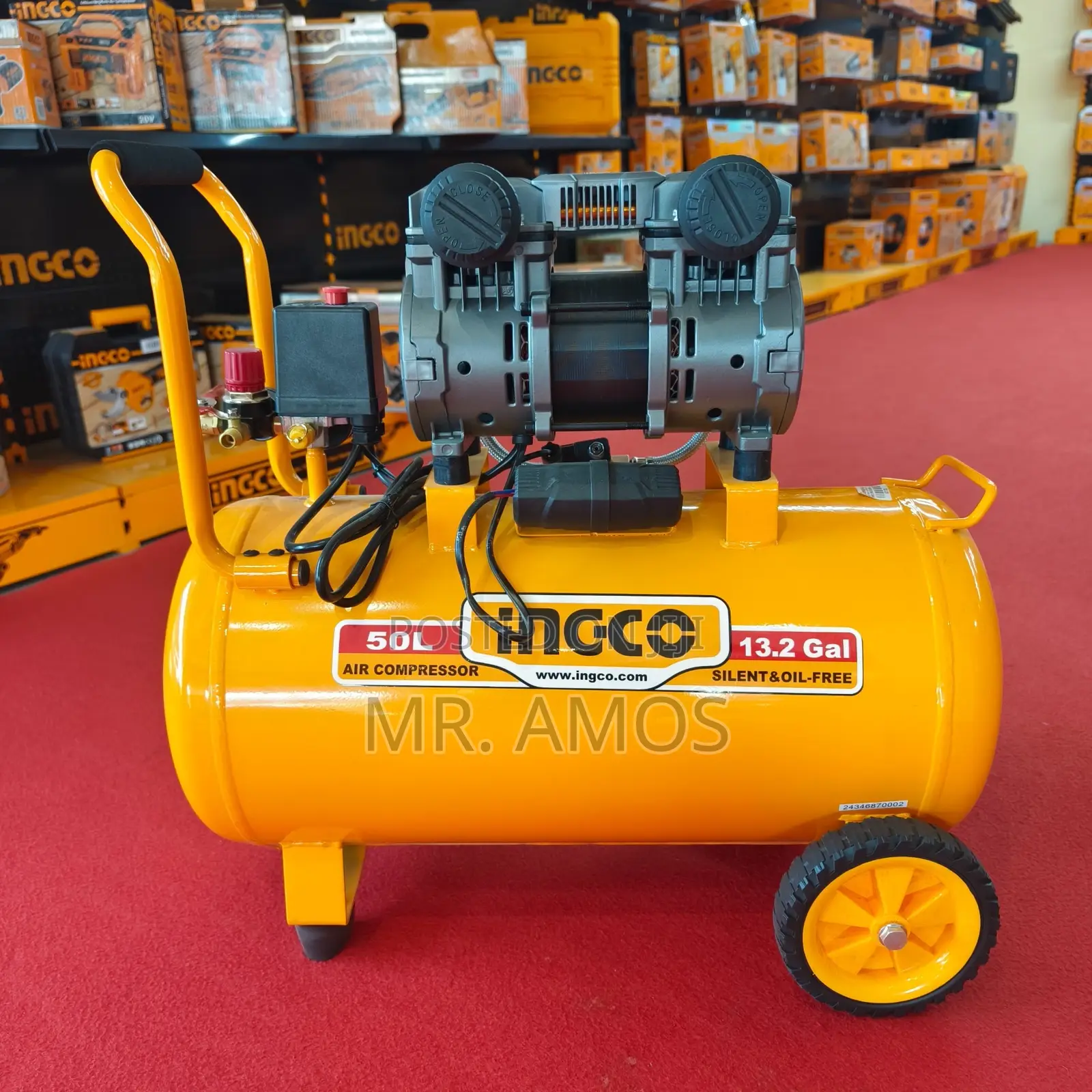 50 Litre Aircompressor With 1200w Oil-Free Electric Motor - Acs112501