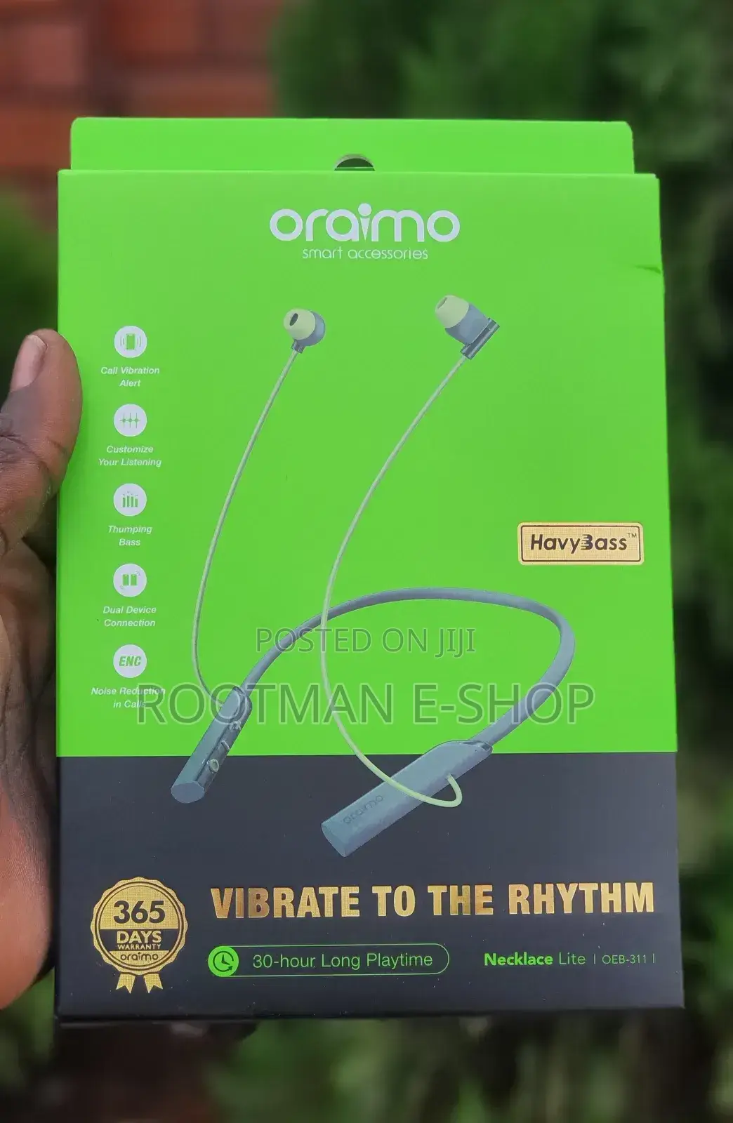 Oraimo Necklace Lite (Sage-Green) 30hours Playtime