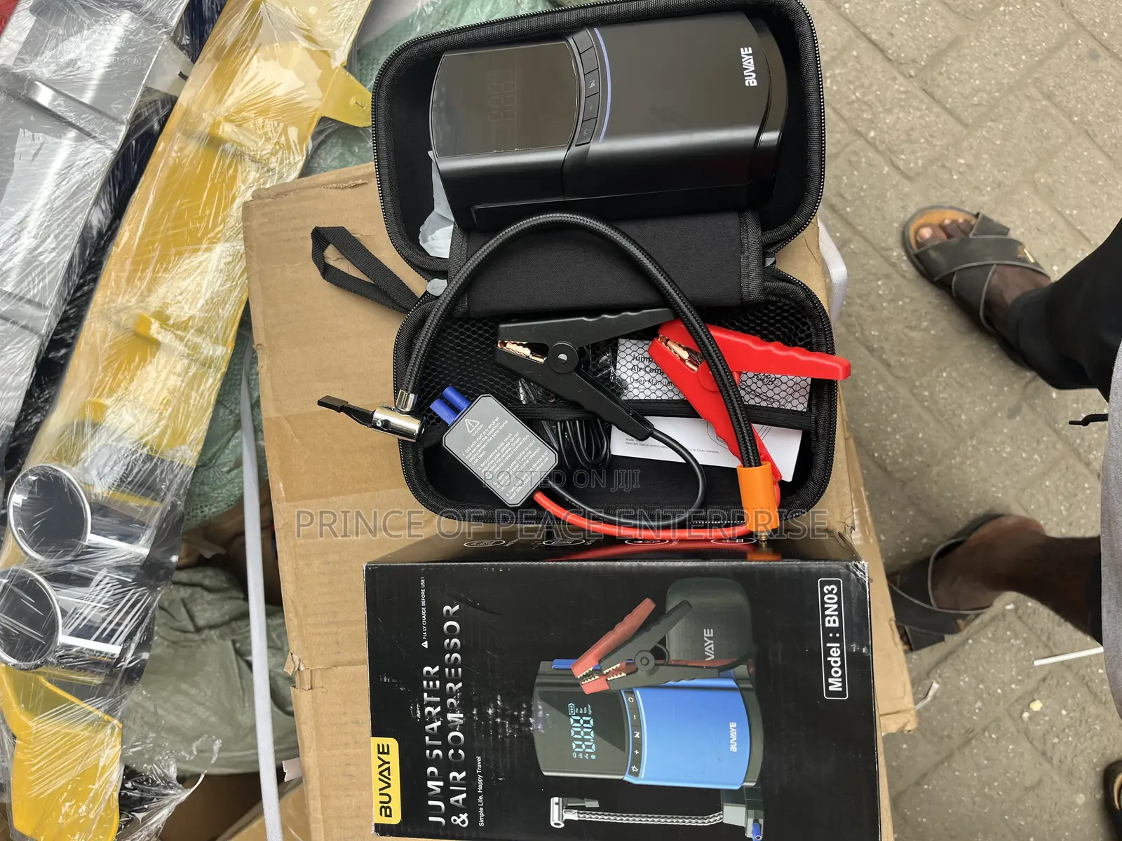 Battery Jump Starter With Tire Inflator Kit