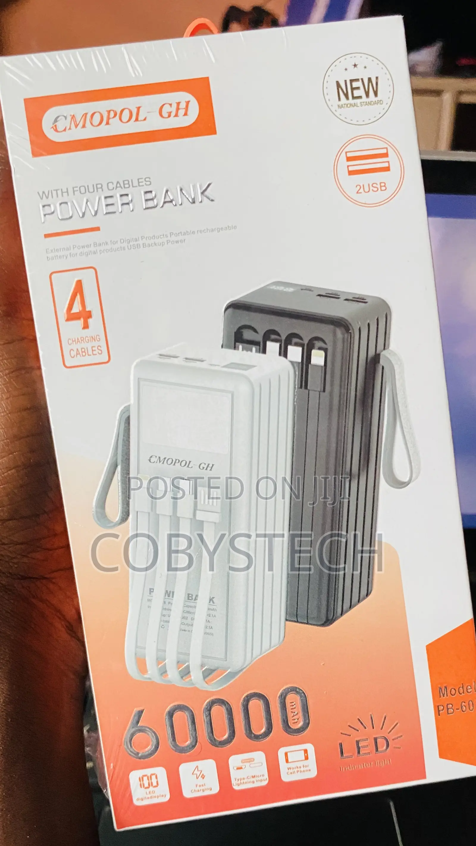 60,000mah Power Bank With 3 Charging Cables