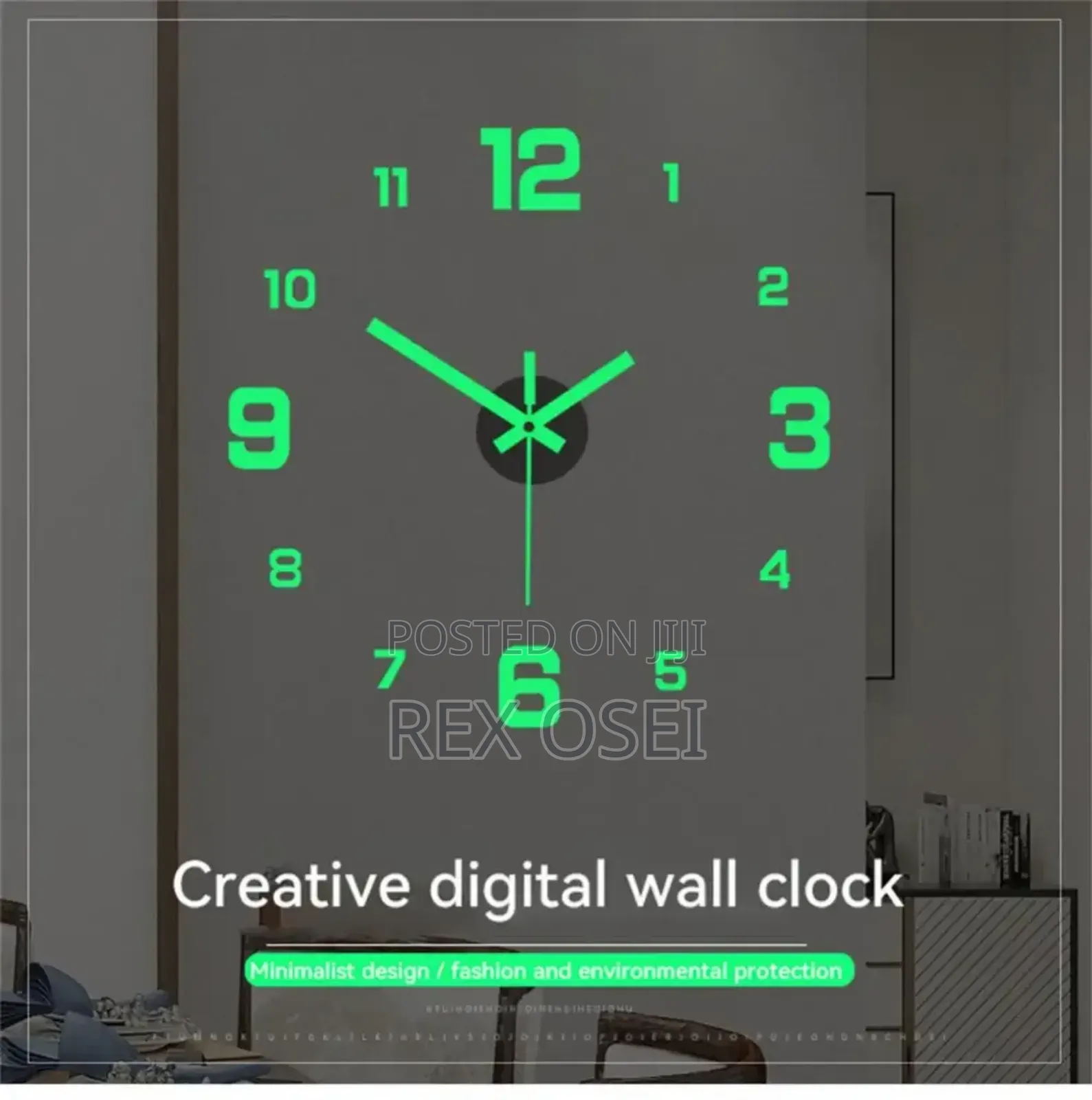Luminous 3d Wall Clock Night Glow