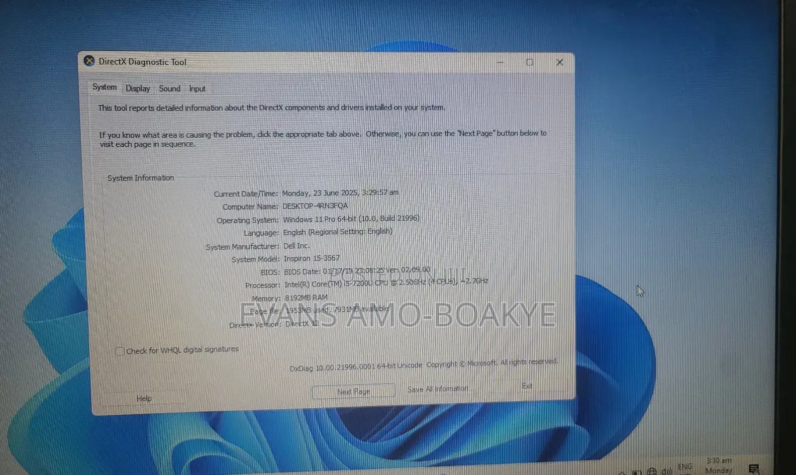 Laptop Dell Inspiron 15 8GB Intel Core I5 SSD 256GB
