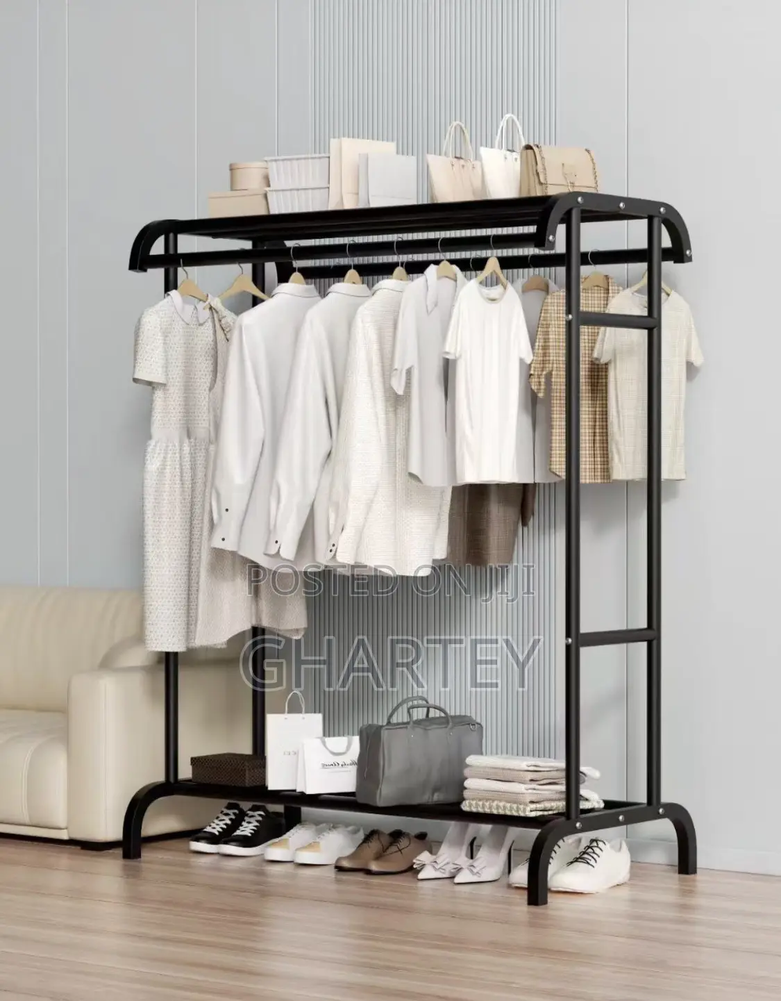 Large Double Clothes Hanger Stainless Steel Rack