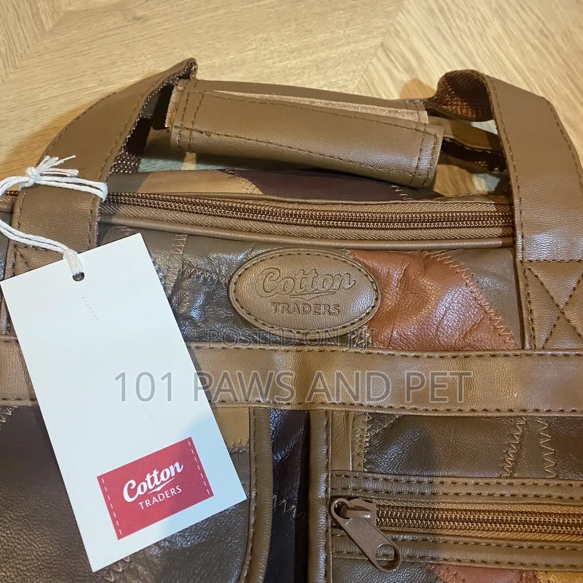 Cotton Traders Leather Patch Duffle Bag