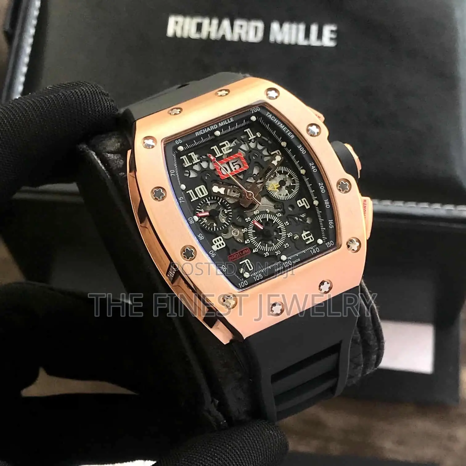 Richard Mille Rm011-Fm Rosegold Black Dial Swiss Watch