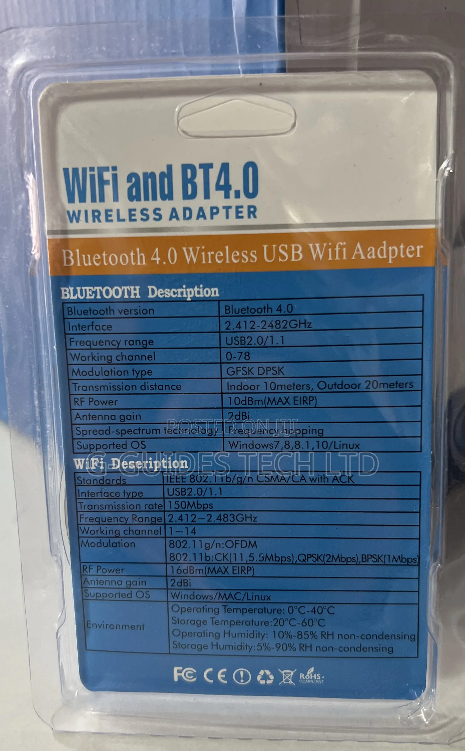 Smartap Usb Wifi and Bluetooth Wireless Adapter
