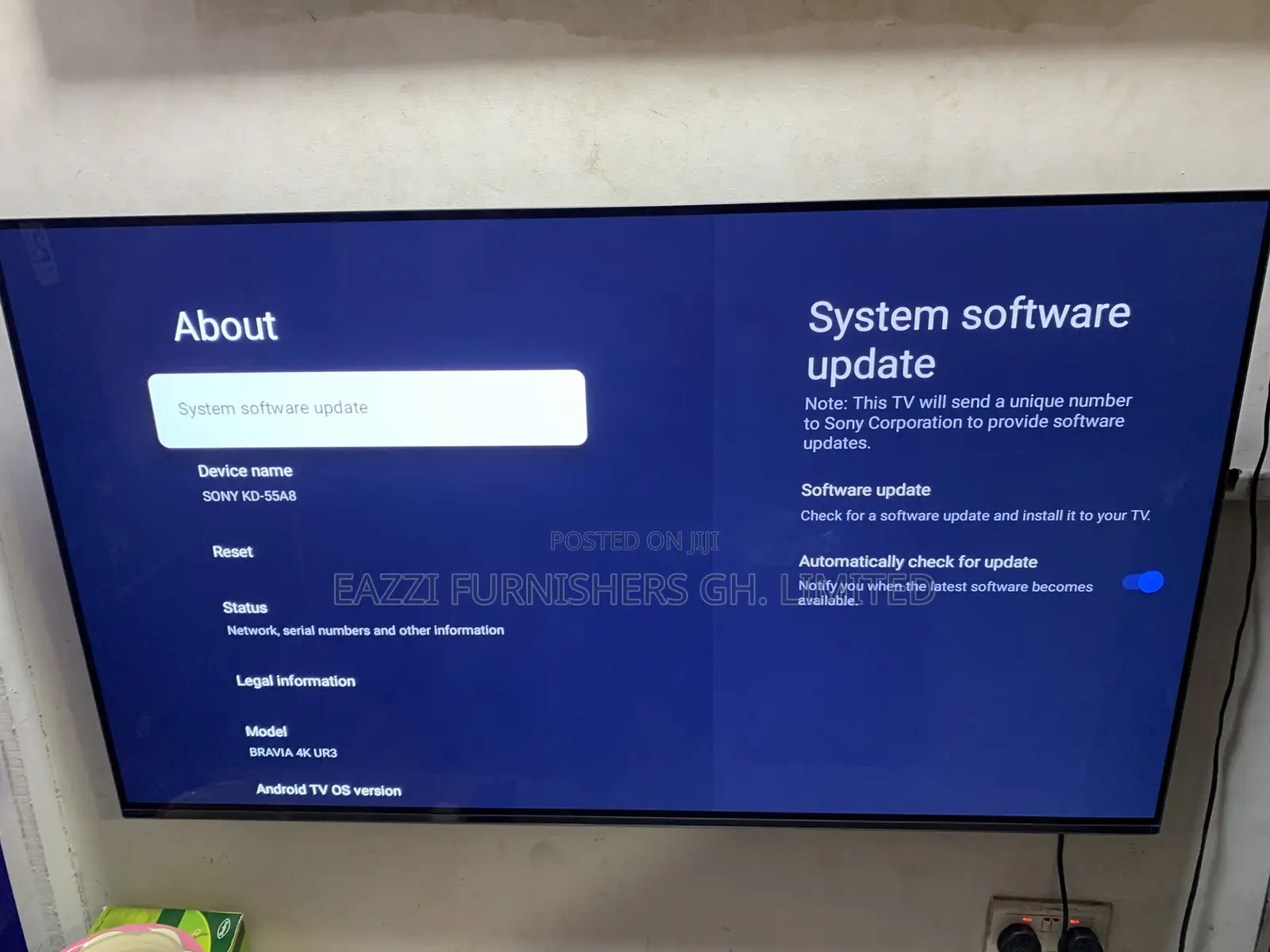 Sony Kd-55a8 Android 55-Inc Oled Smart Satellite 120hz Tv