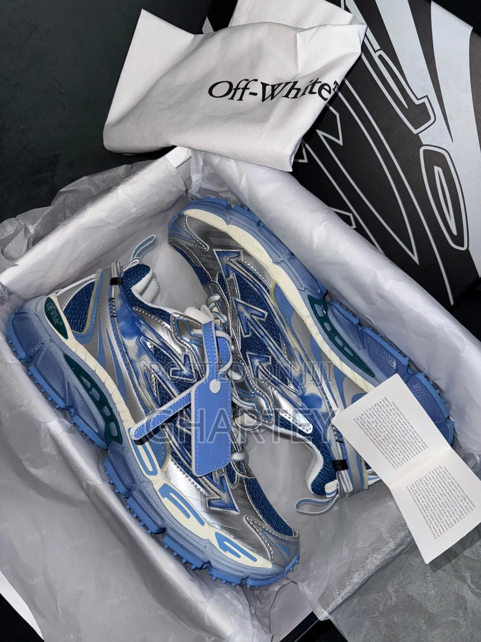 Silver / Blue Off White Be Right Back Sneakers