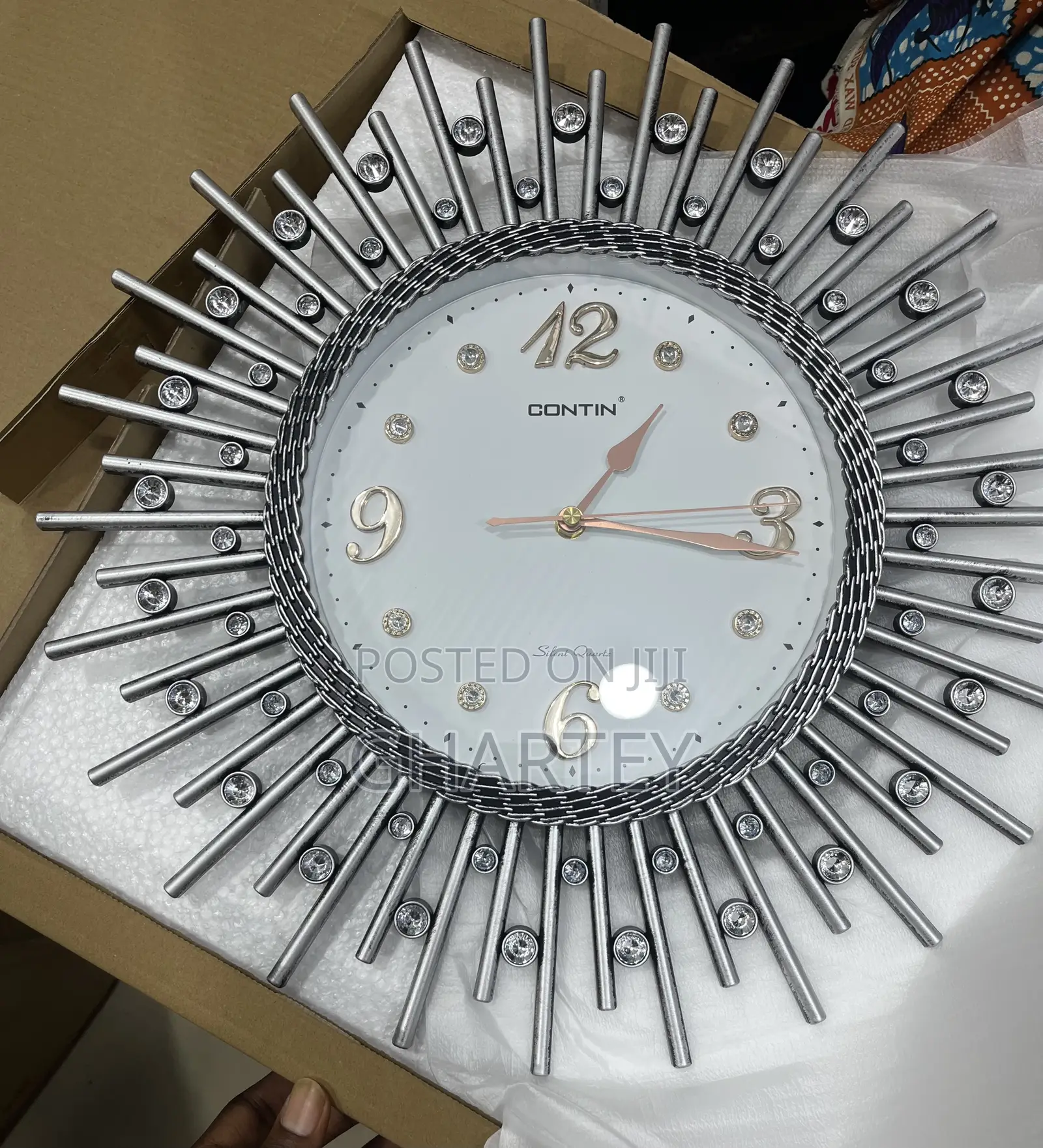 Decorative Giant Silent Clock - Silver