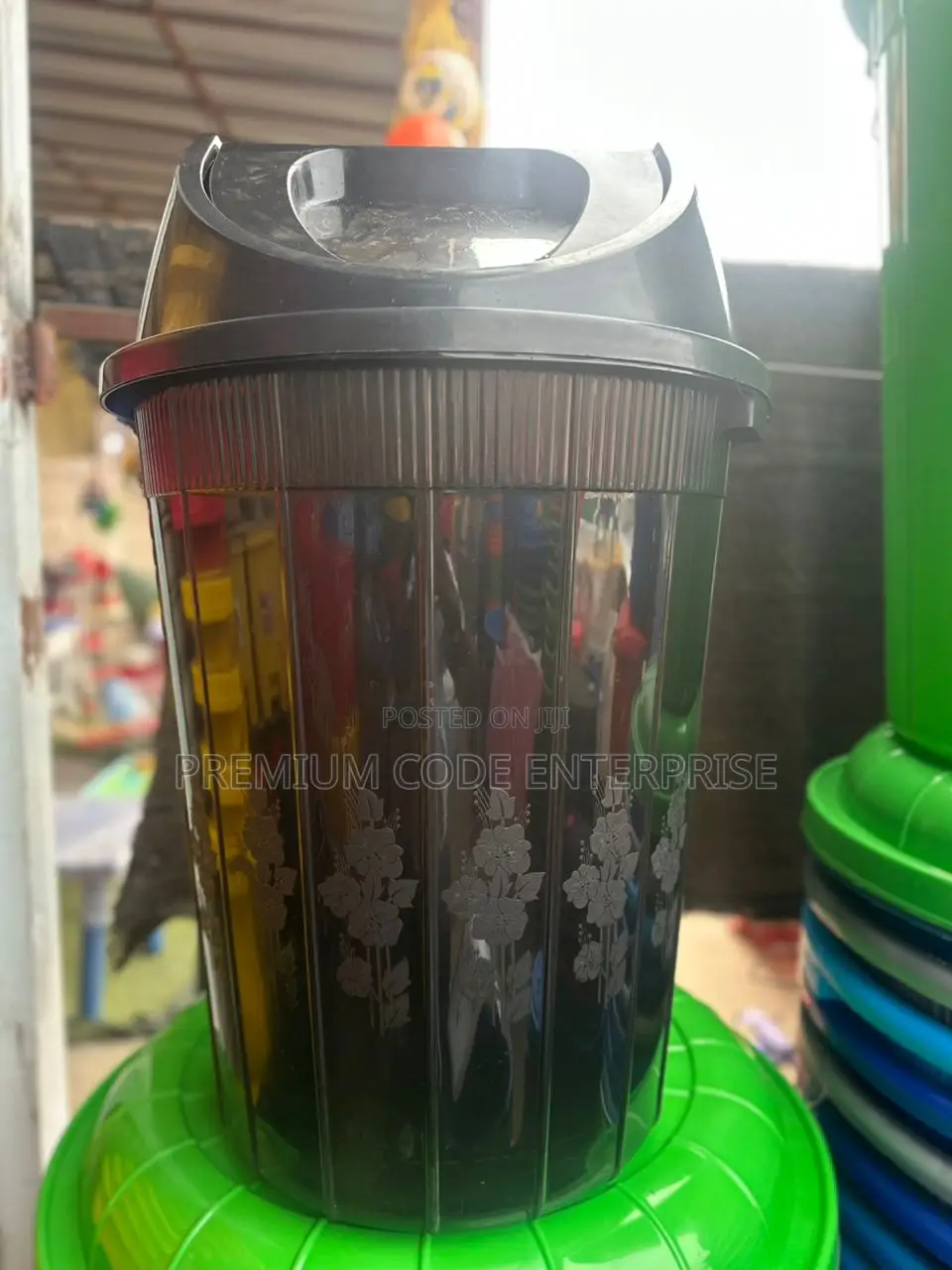 Plastic Waste Bin With Swing Lid- 80l