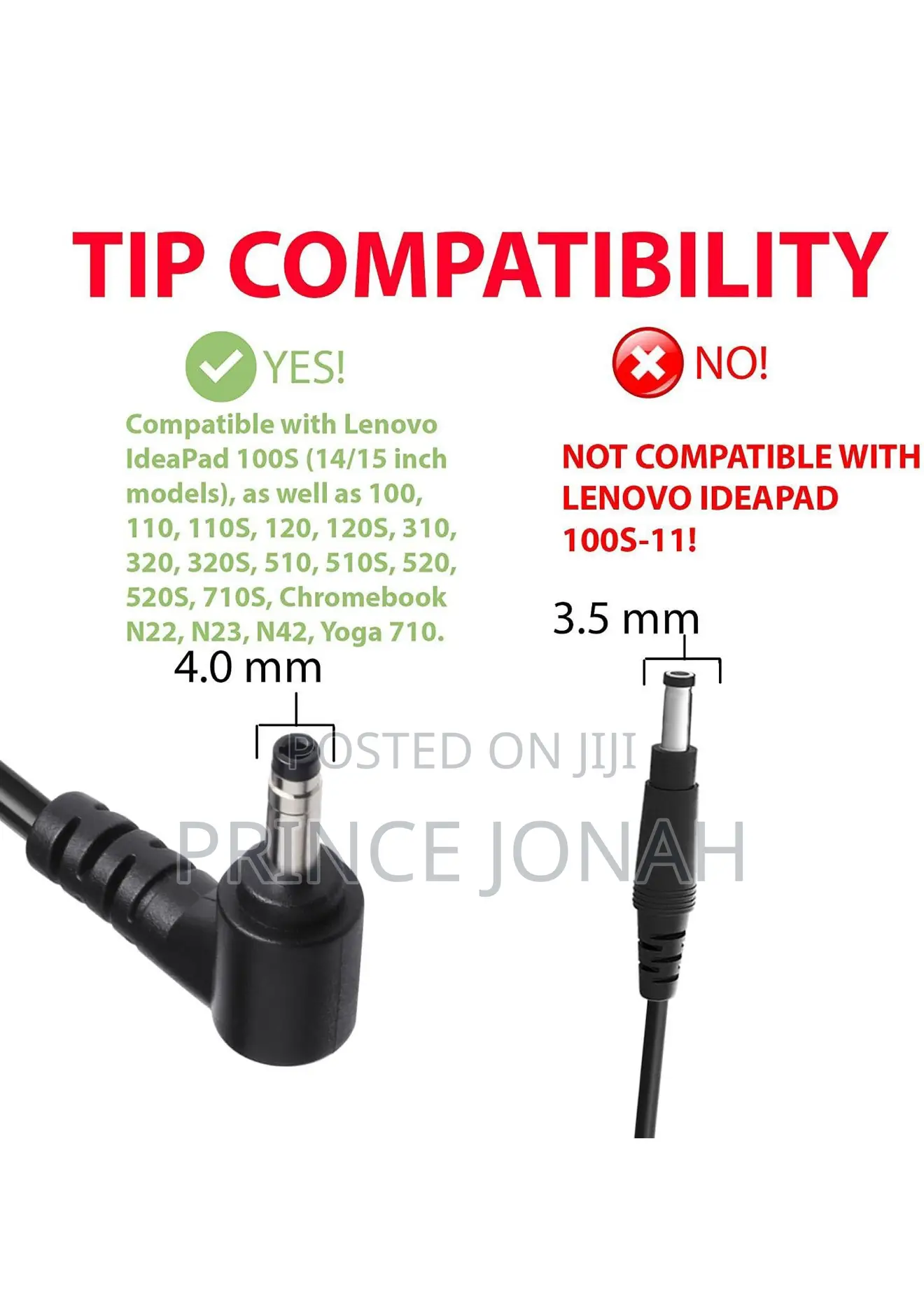 Aryee 20v 2.25a Laptop Charger Lenovo Ideapad 100 Series 310