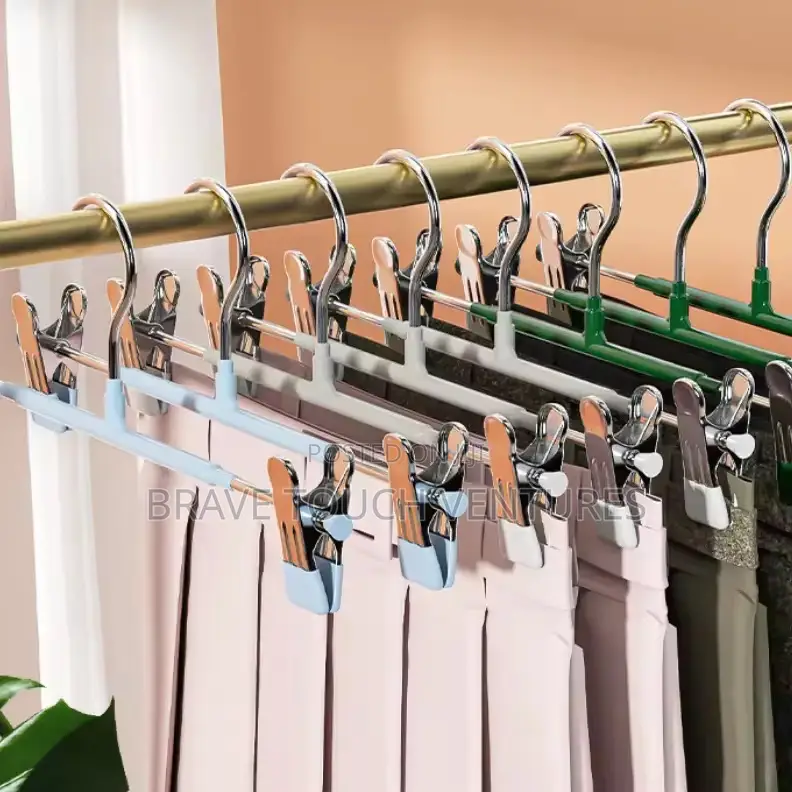 Metal Clip Trouser/Pants Hanger - 10 Piece Per Pack