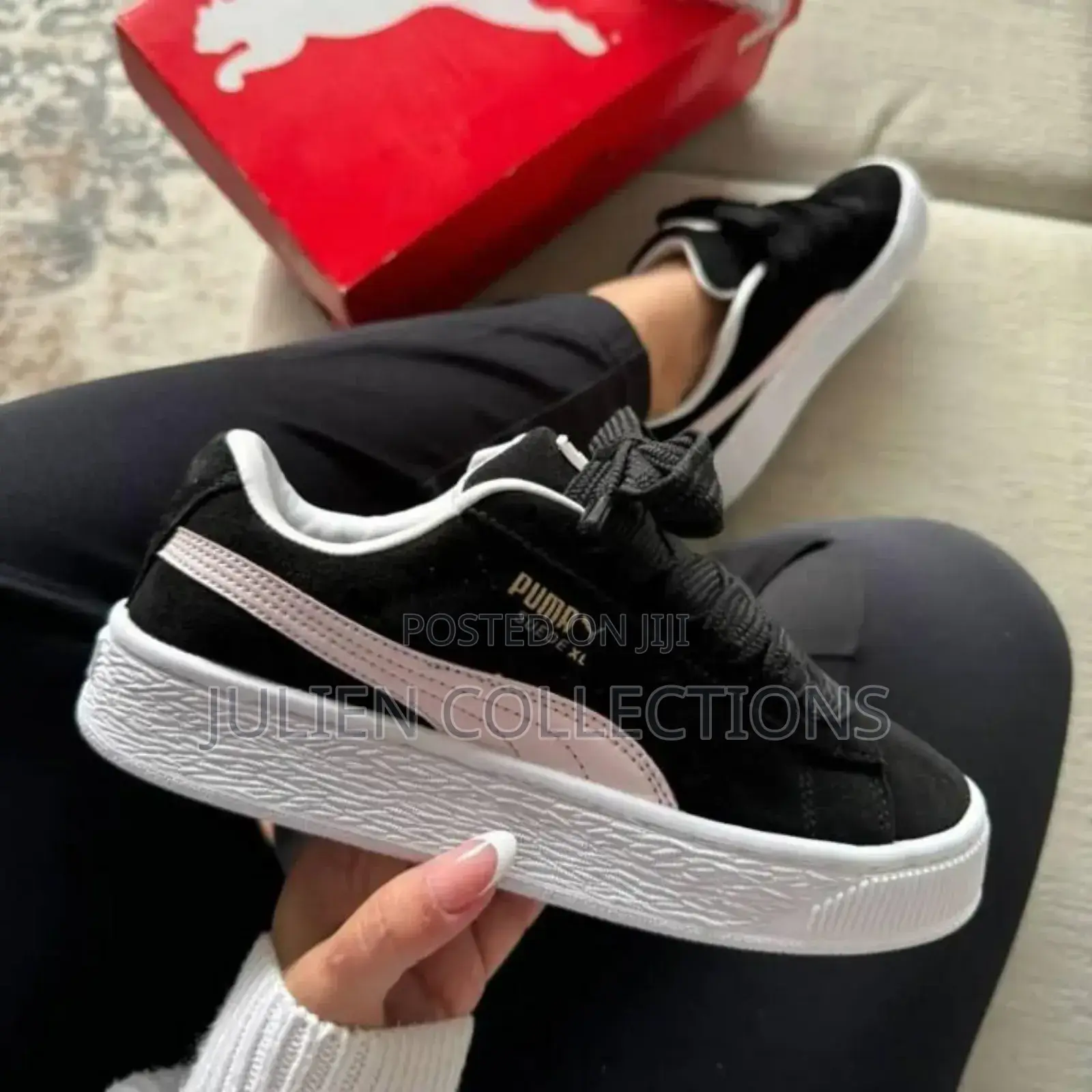 Puma Suede Xl Ps Pink Black and White Back