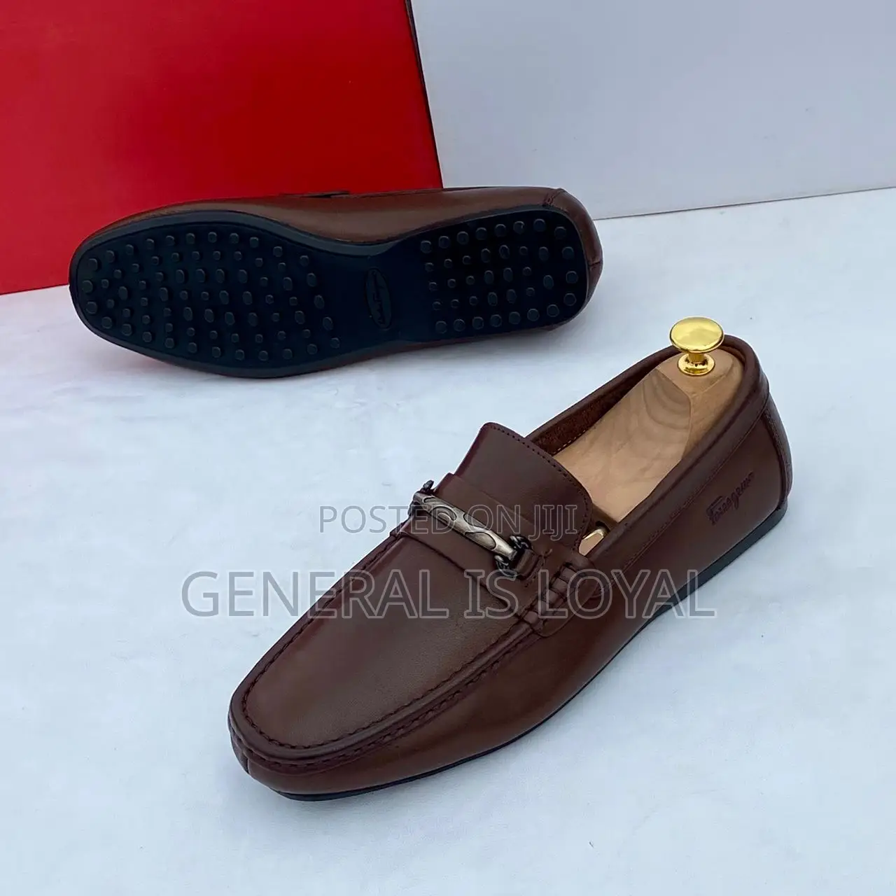 Ferragamo Brown Men Loafer Shoe