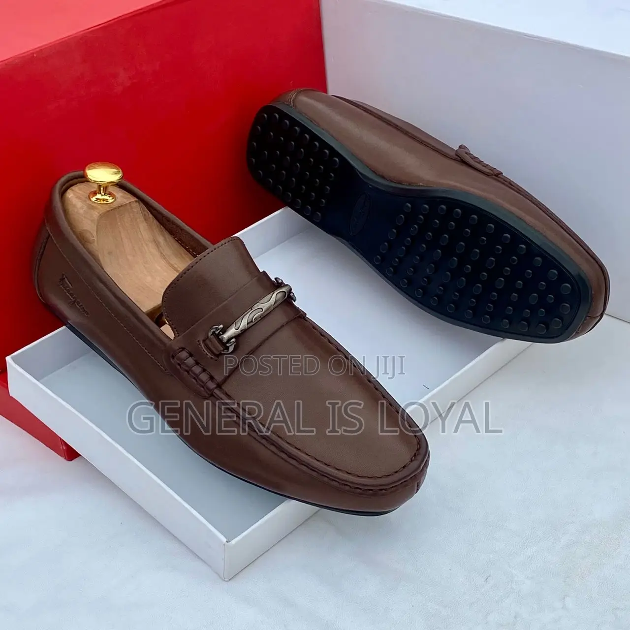 Ferragamo Brown Men Loafer Shoe
