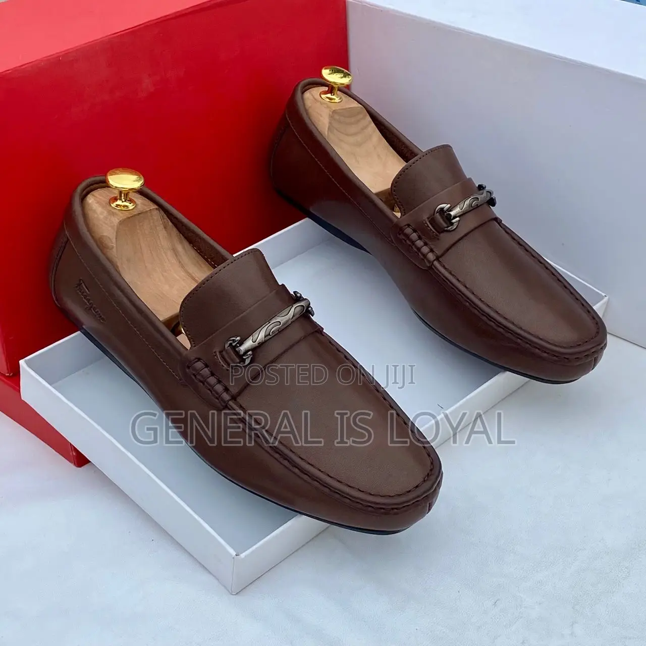 Ferragamo Brown Men Loafer Shoe