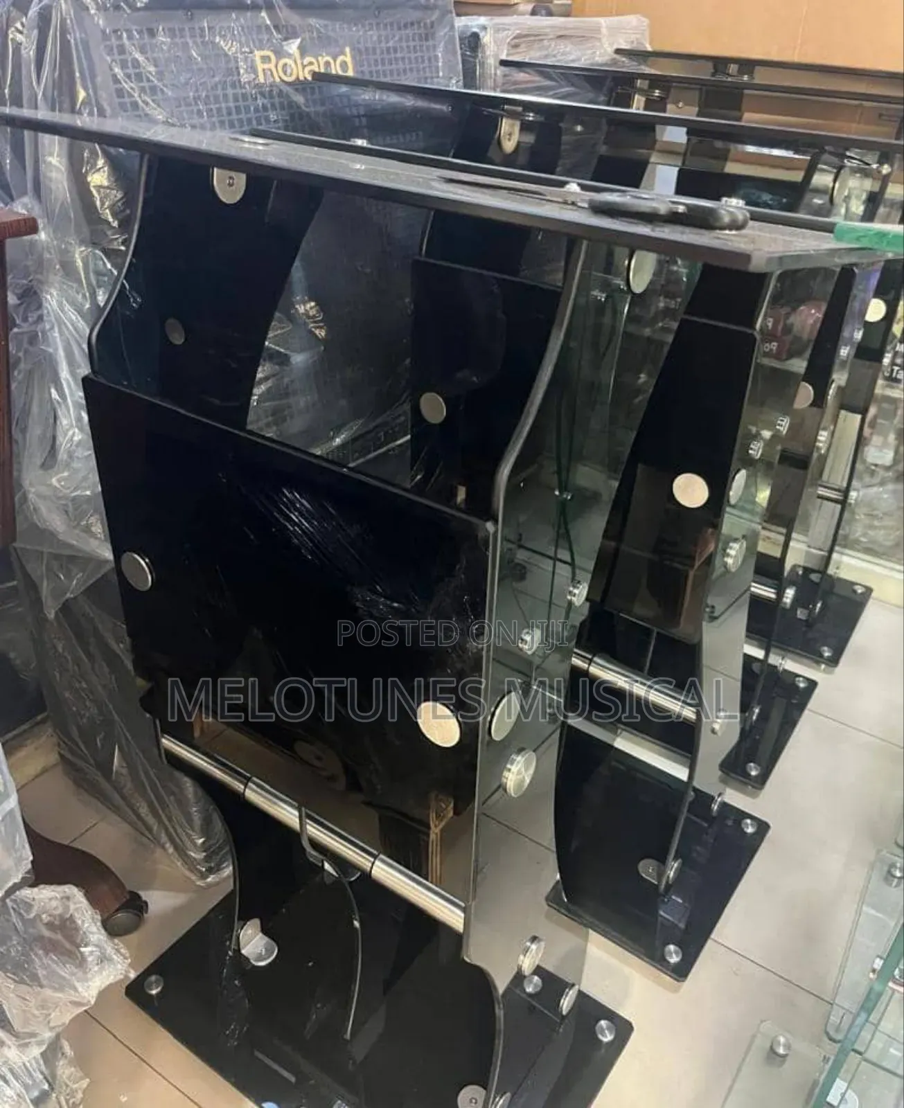 Black Double Glass Pulpit