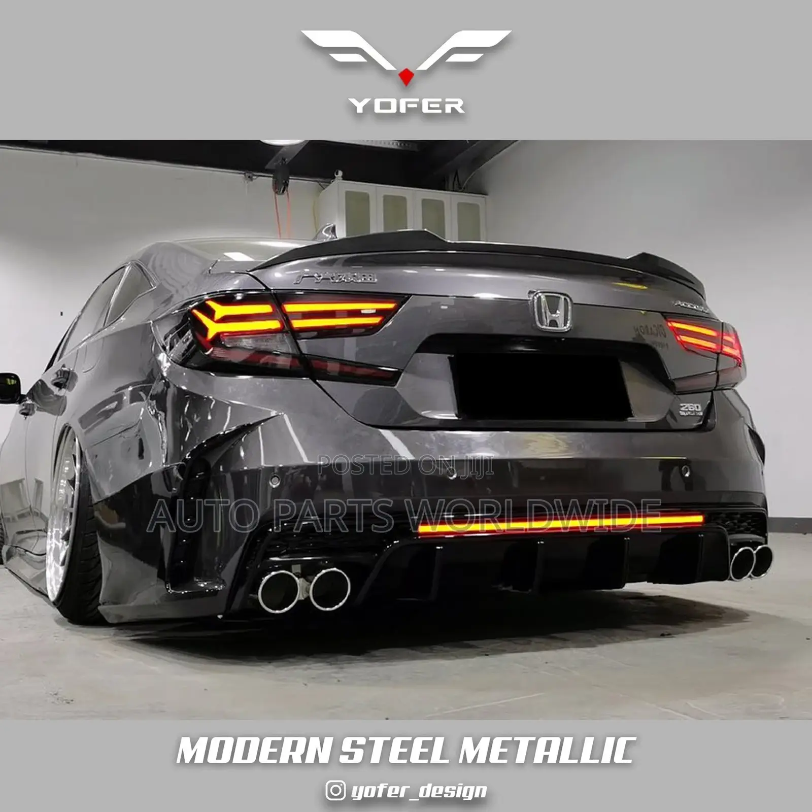Honda Accord Yofer Rear Back Bumper Kits Diffuser 2018-2022