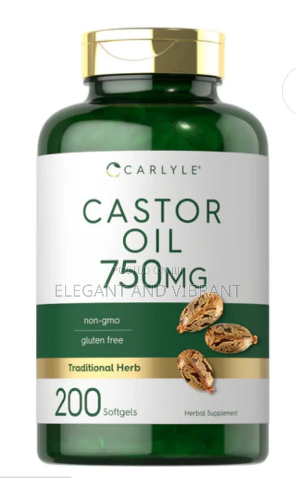 Castor Oil Capsules 200 Soft Gel