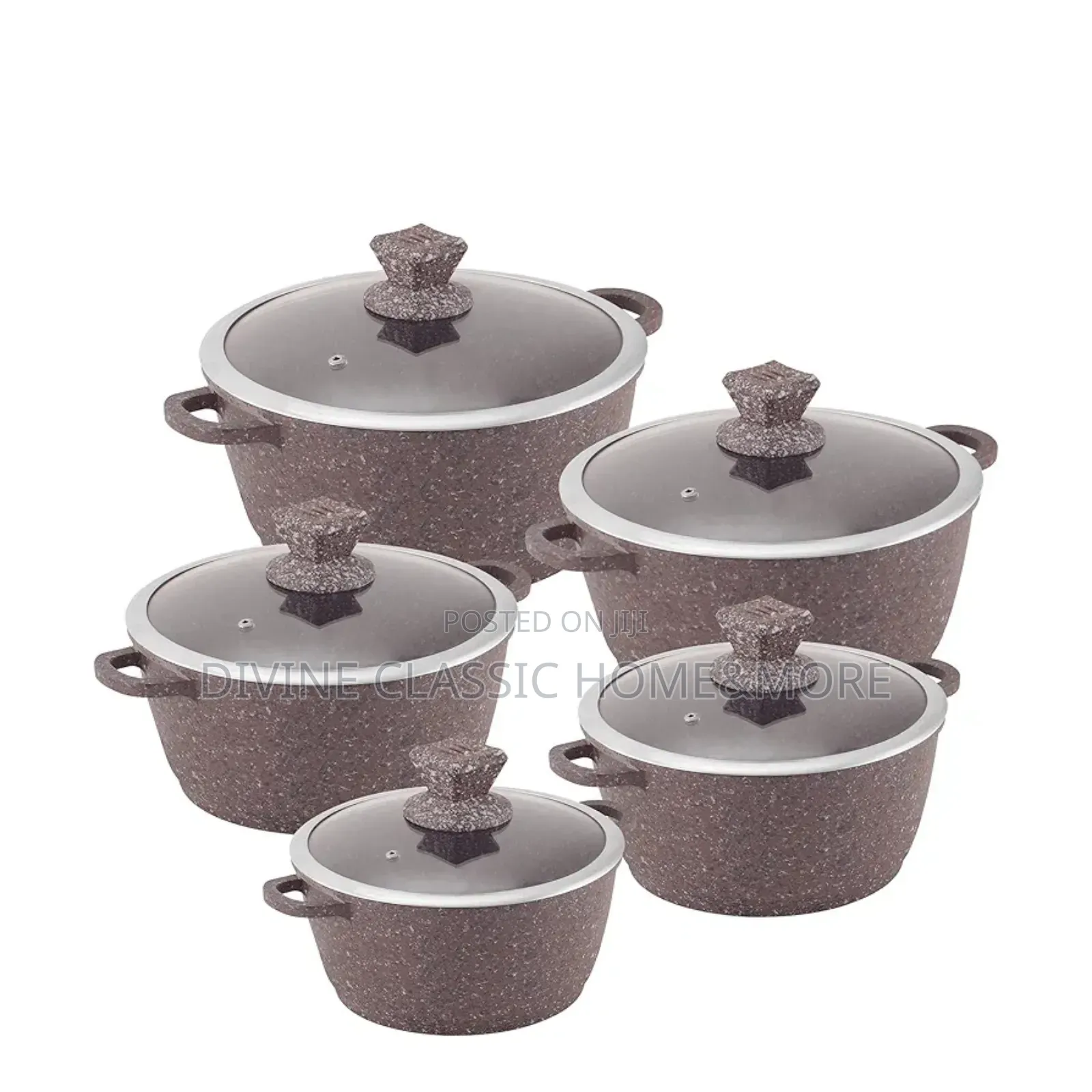 Sq Professional 10pcs Diecast Non-Stick Stockpot With Granite Effect