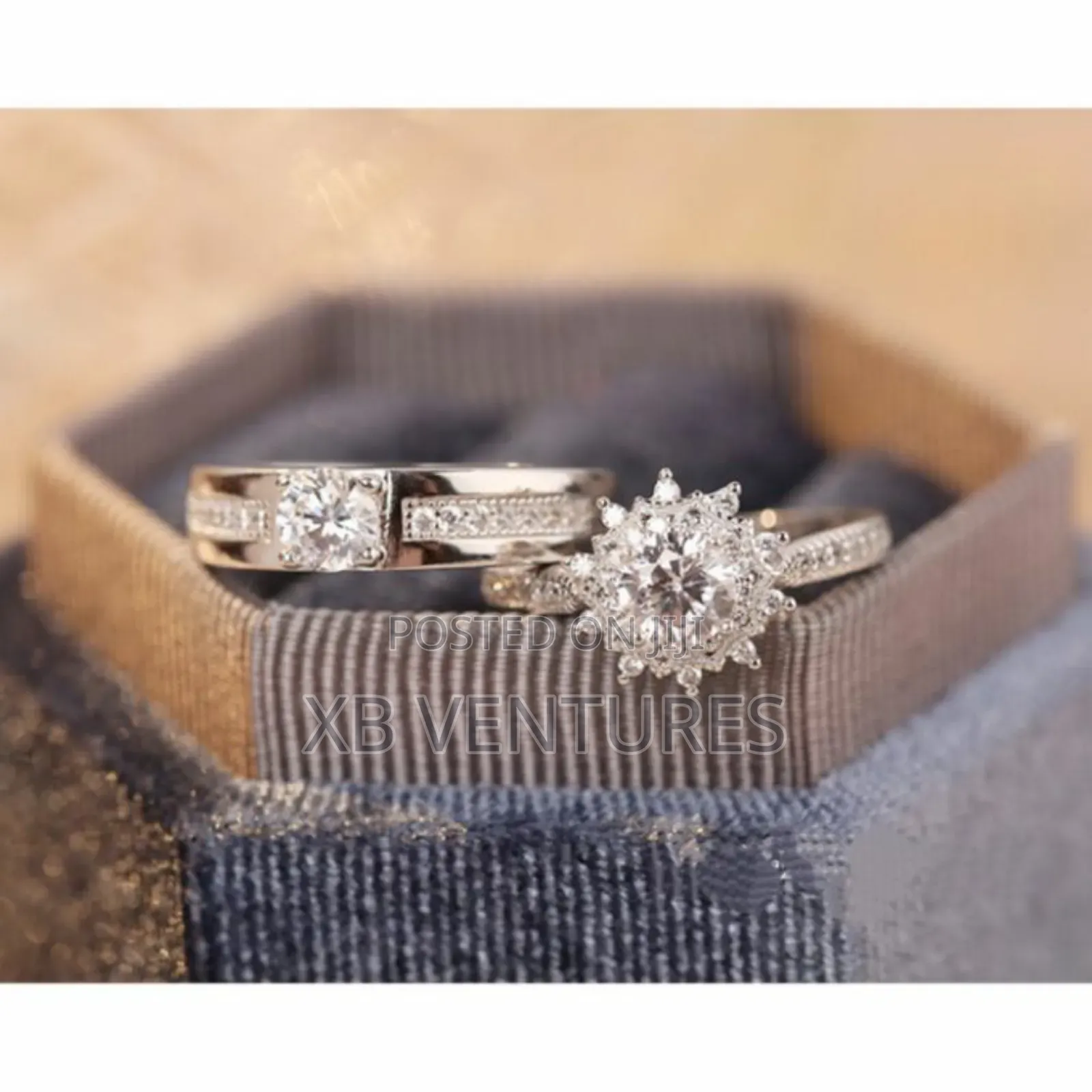 Engagement Wedding 2pcs Set Couple Love Rings Cubic Zirconia