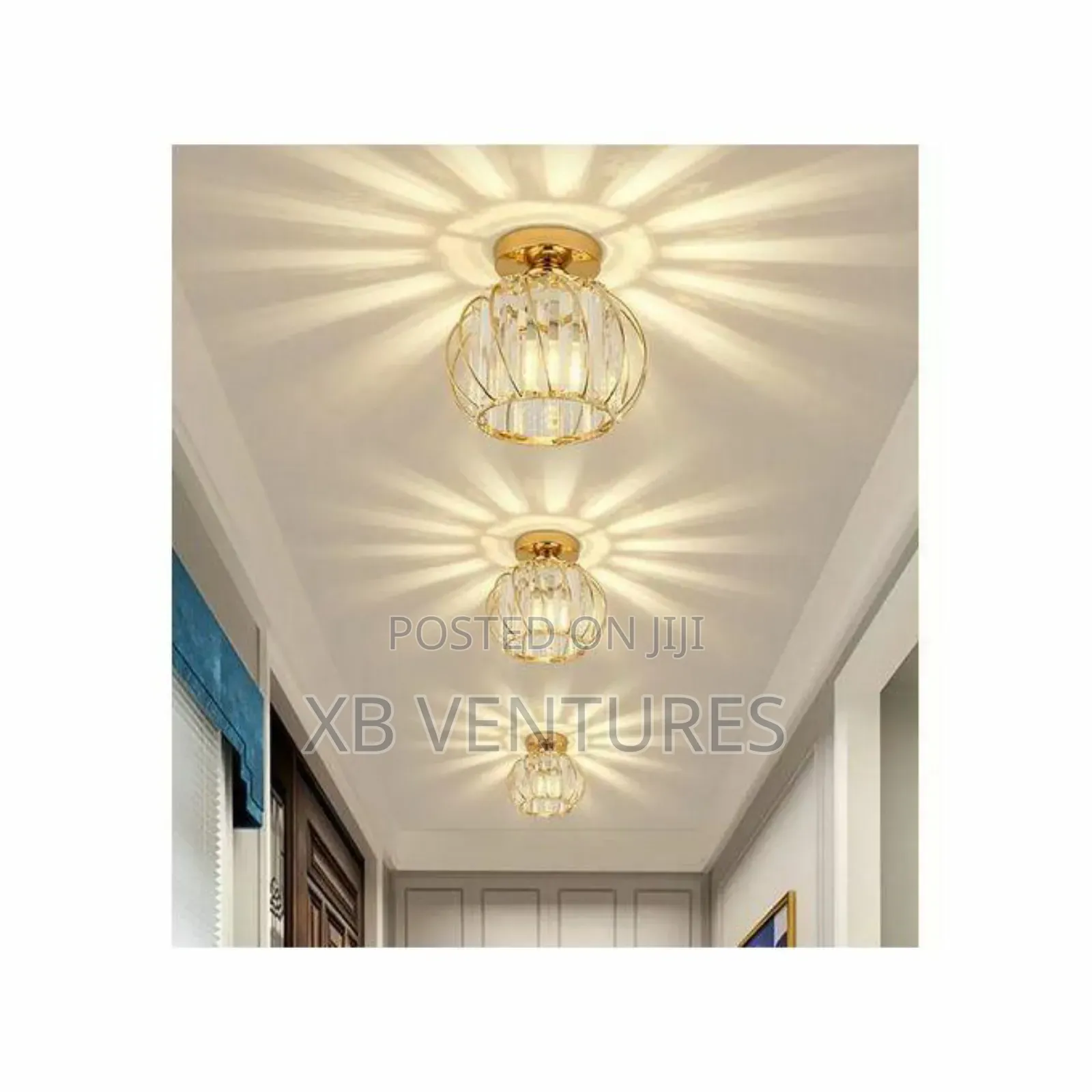 Simple and Modern European Crystal Ceiling Light- Warm Light