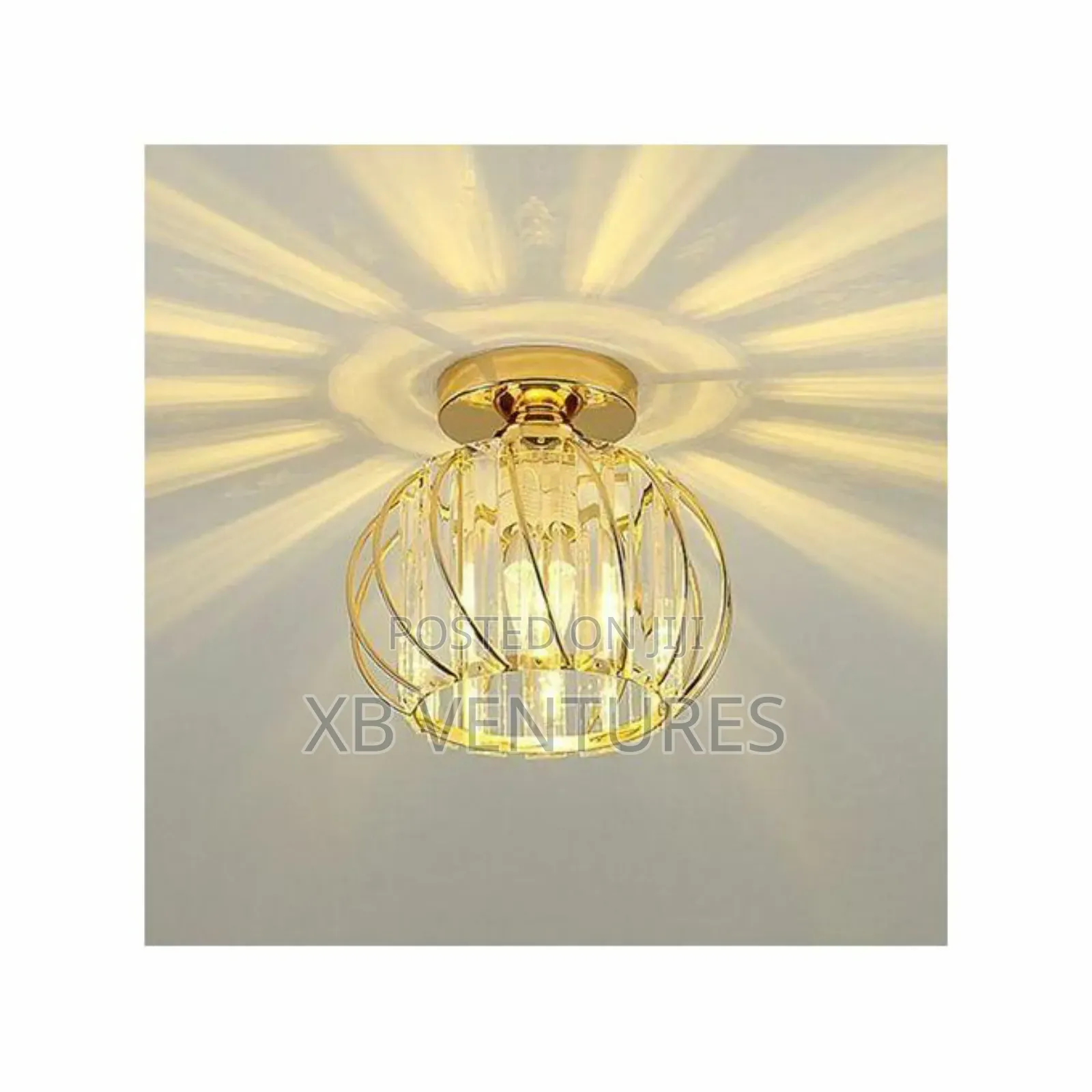 Simple and Modern European Crystal Ceiling Light- Warm Light