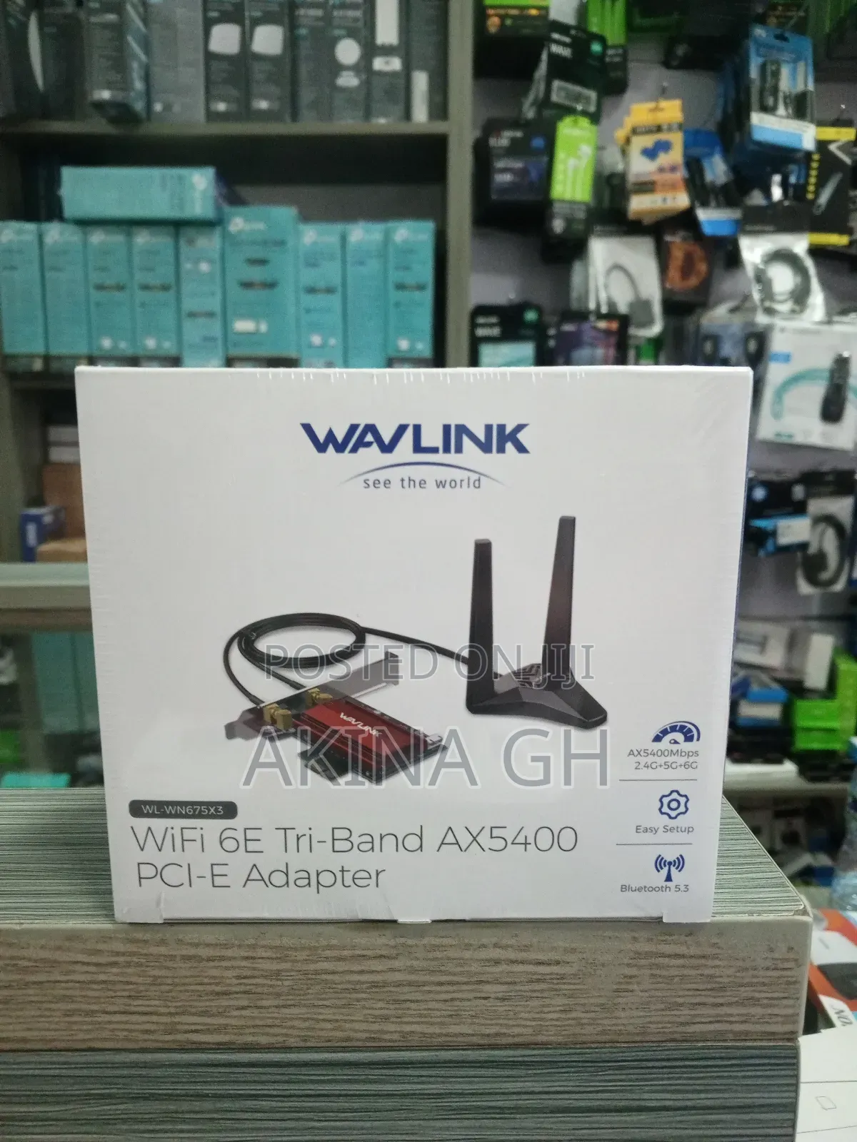 Wavlink Wi-Fi6 Tri-Band Ax5400 Pci-E Wifi Adapter With Bluetooth