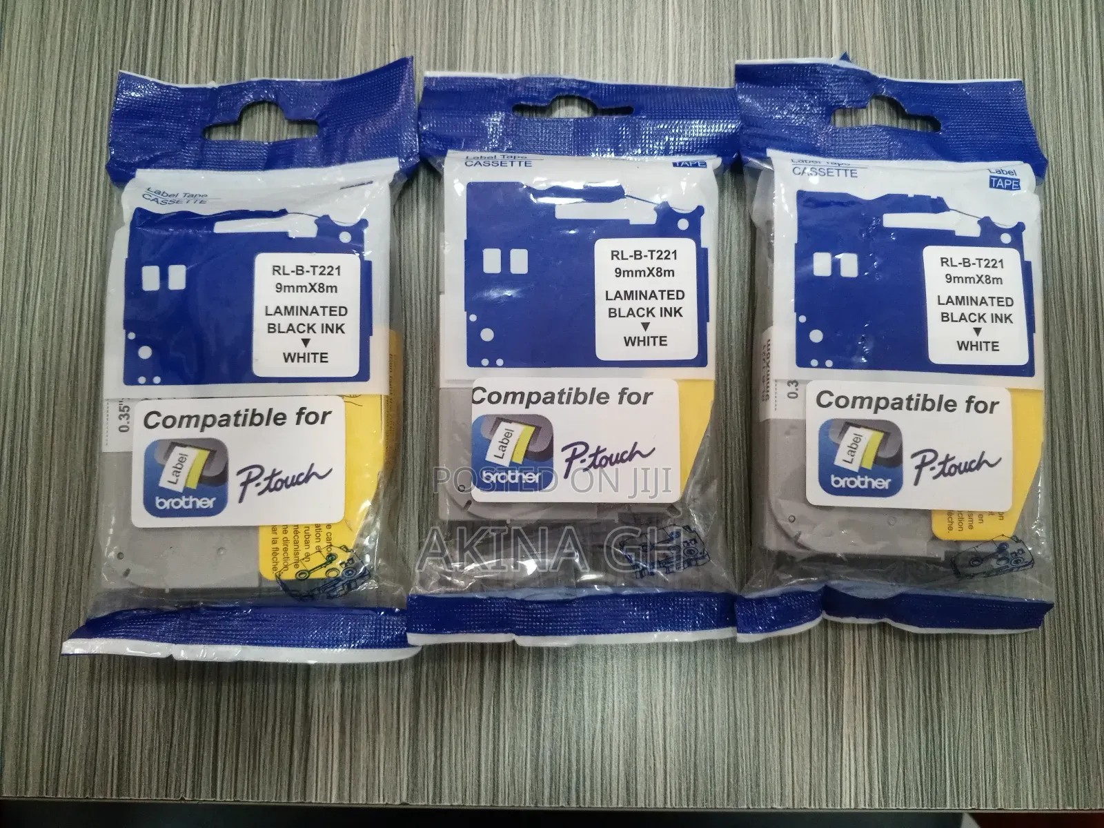 Brother P-Touch 9mm Label Tape Cassette 9mmx8m Tze-221
