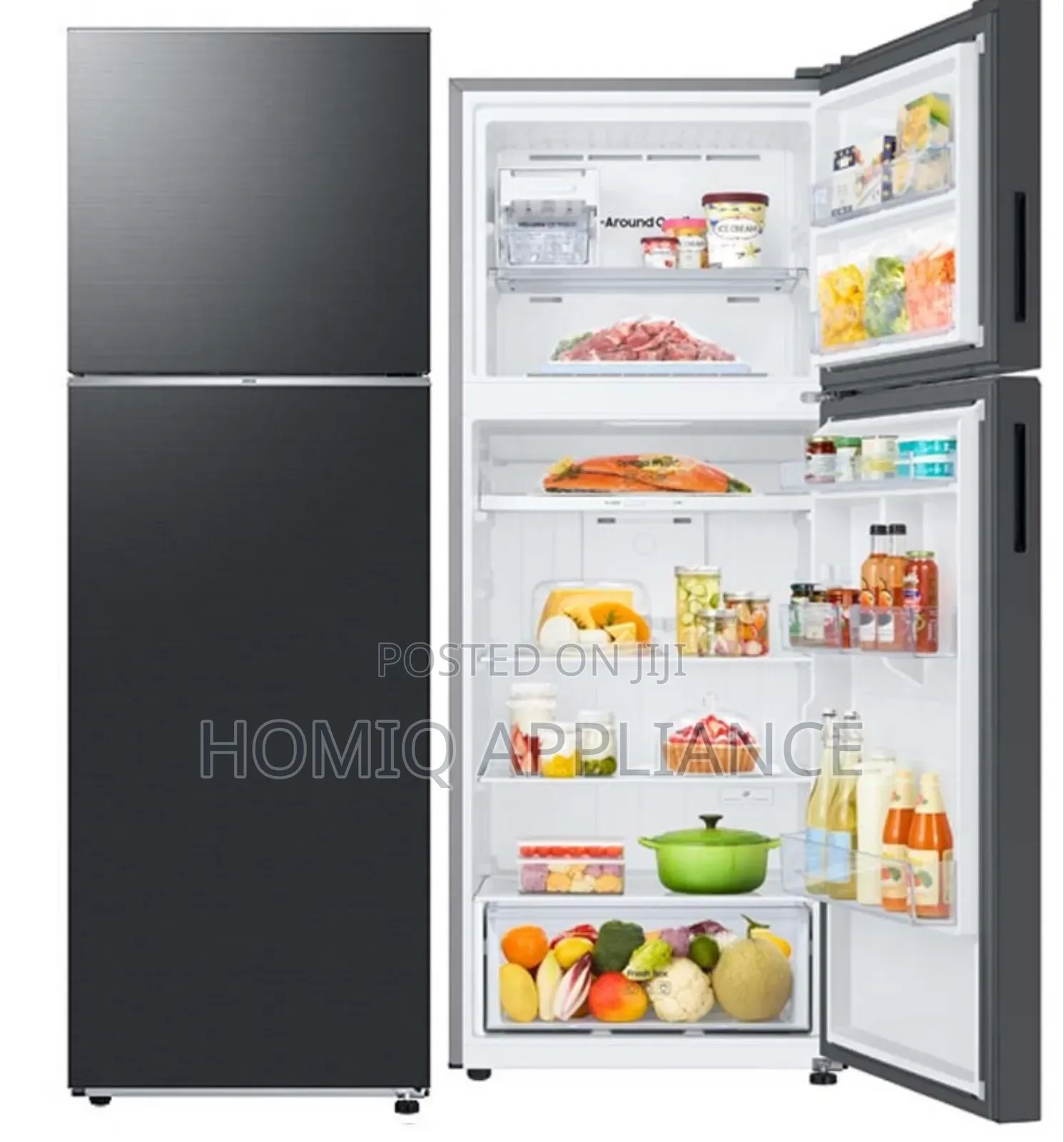 Samsung 465litrs Double Door Top Mount Freezer Refrigerator Black