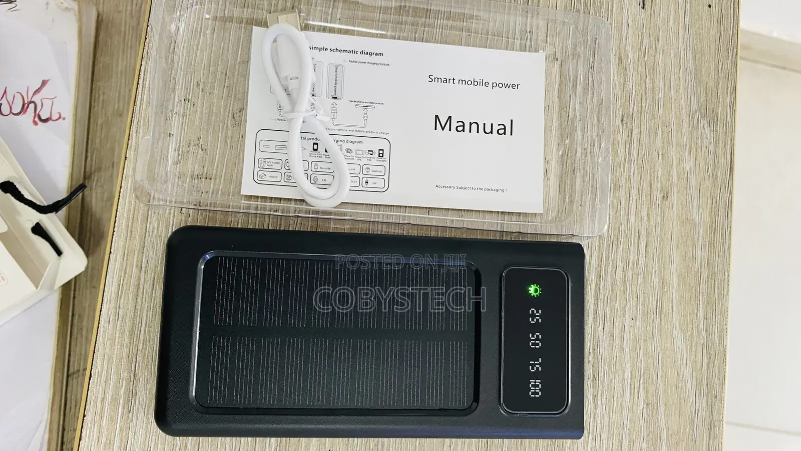 4-in-1 Cables Solar Power Bank - 30,000 Mah