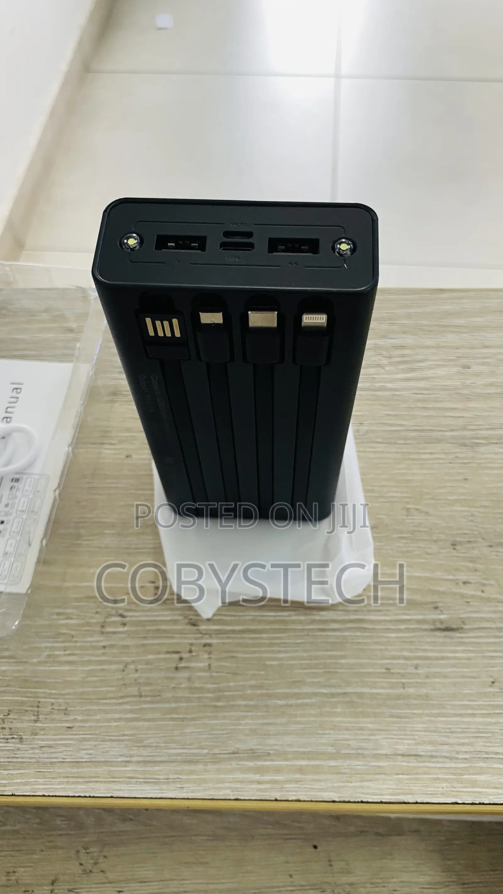 4-in-1 Cables Solar Power Bank - 30,000 Mah