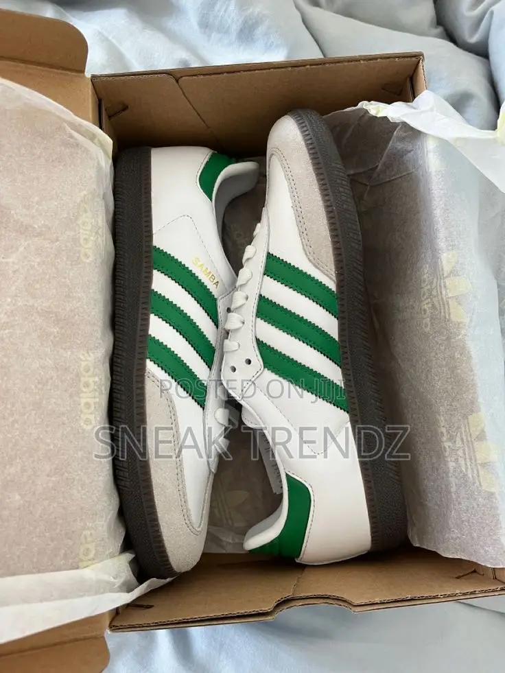 Adidas Samba White Green Leather