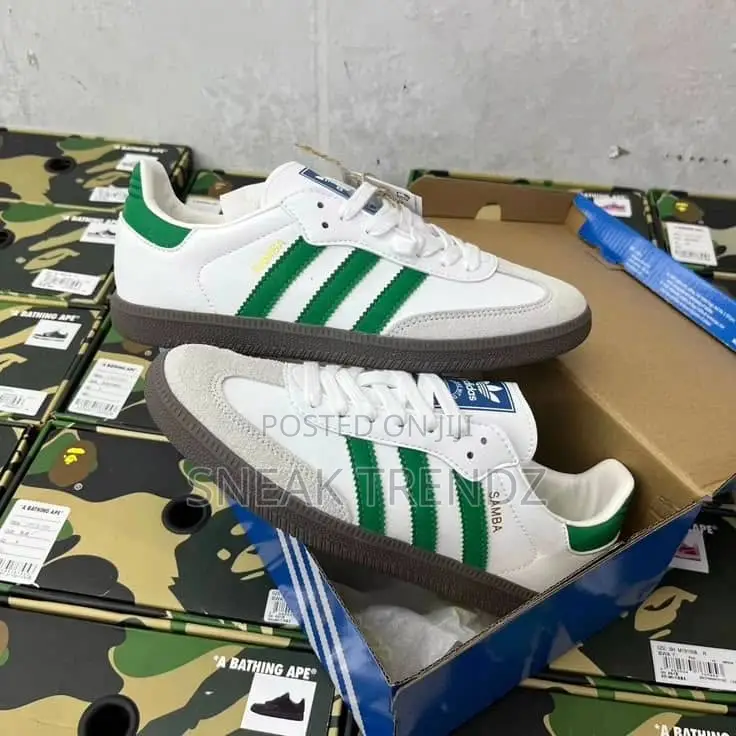 Adidas Samba White Green Leather