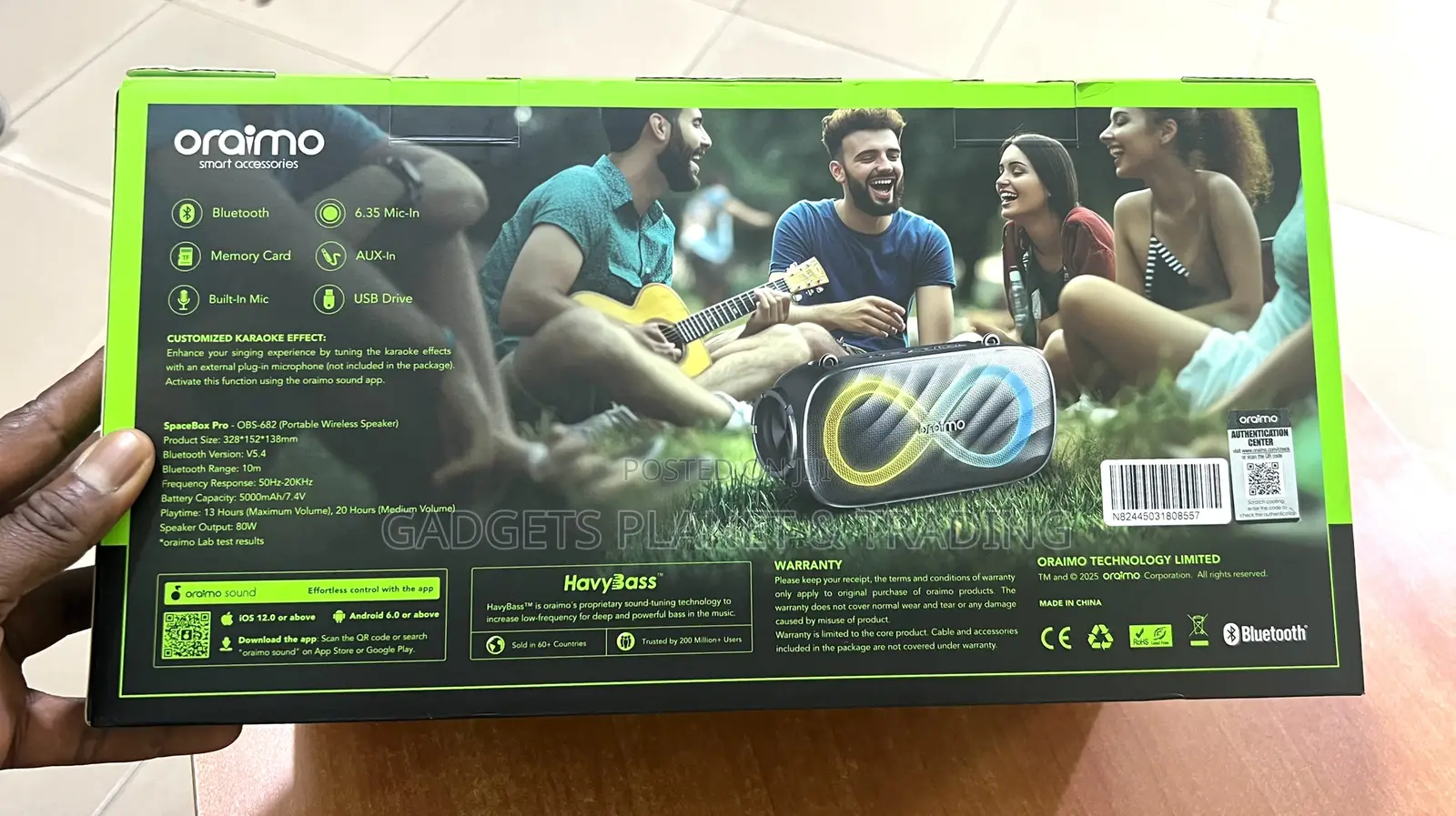 Oraimo Spacebox Pro 80w Karaoke-Support Wireless Speaker