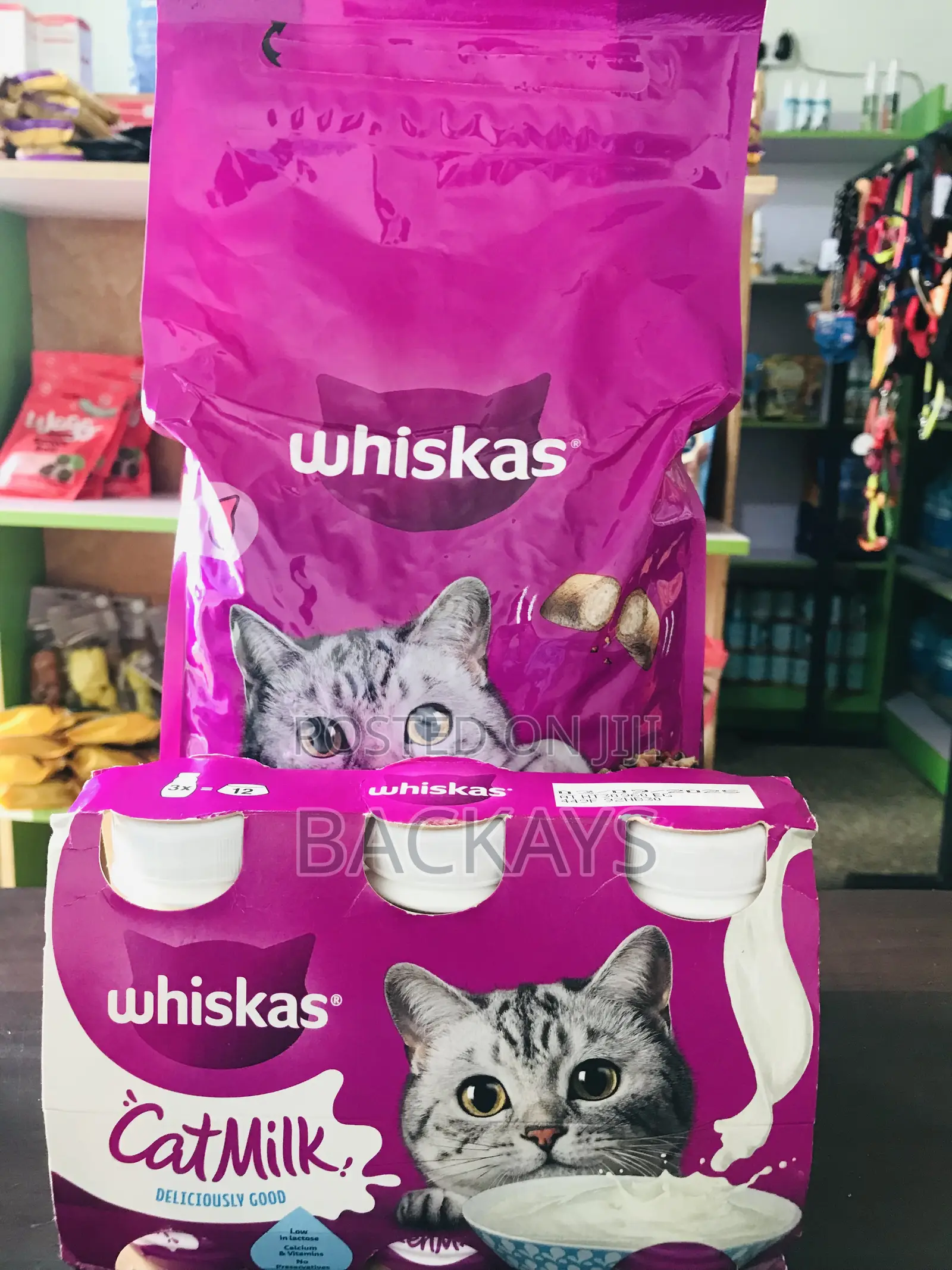 Nutritious Whiskas Cat Food and Cat Milk Combo